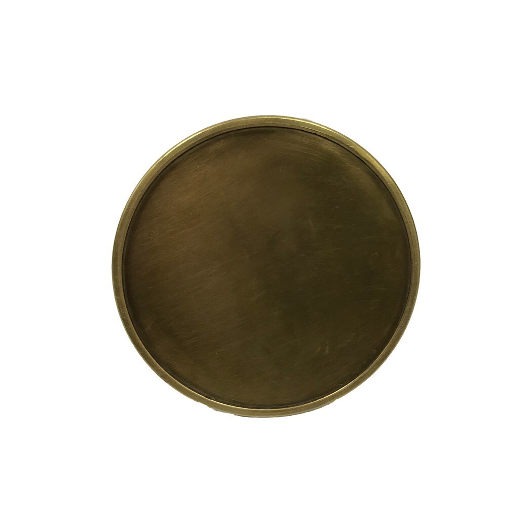 3" Antiqued Brass Inkwell with Removable Glass Bowl, Wood Nib Pen & Ink Powder