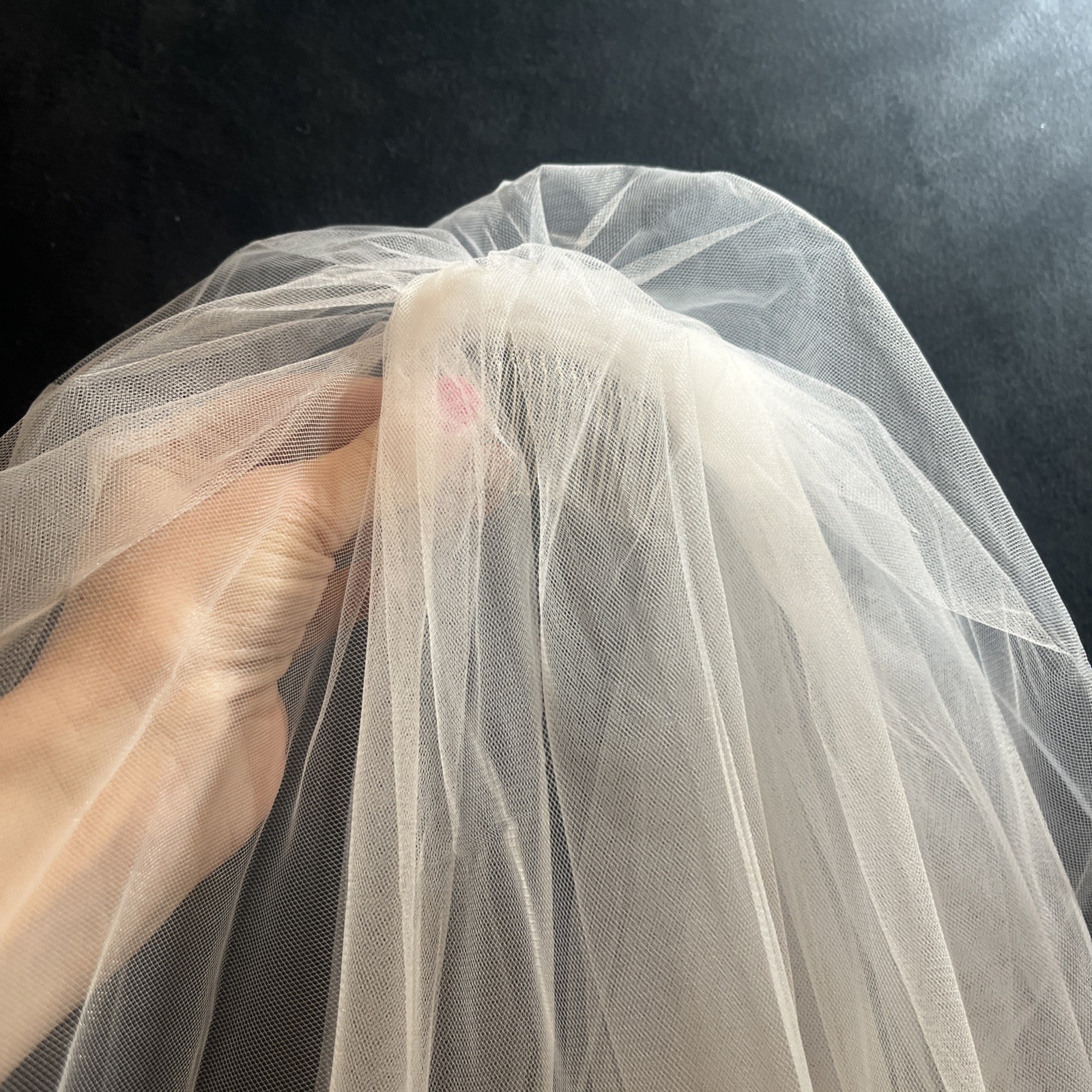 Elbow Length Wedding Veil White With Sequin Flowers New Without Tags