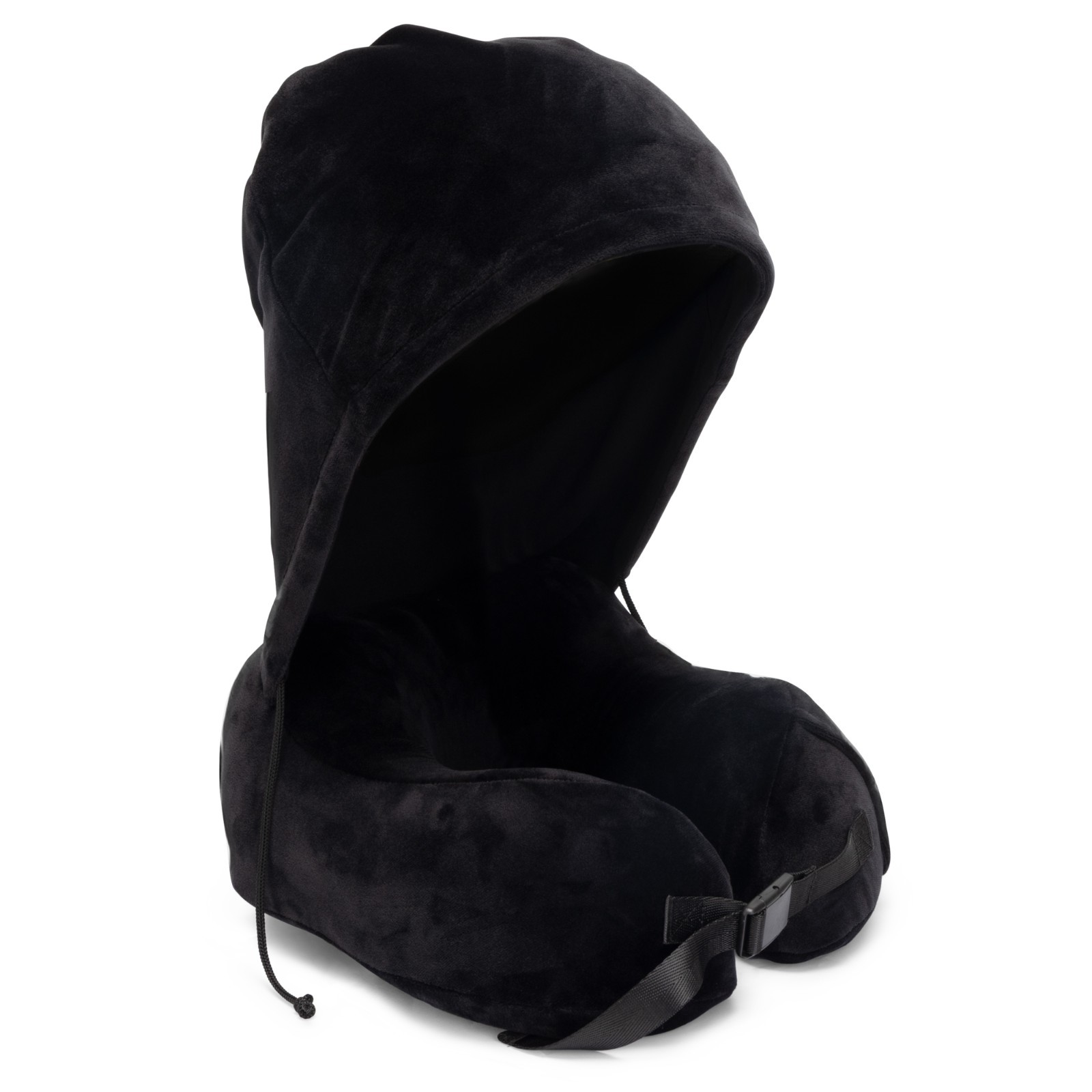 Von Dutch Black Eyeconic Hooded Ergonomic Memory Foam Travel Neck Pillow