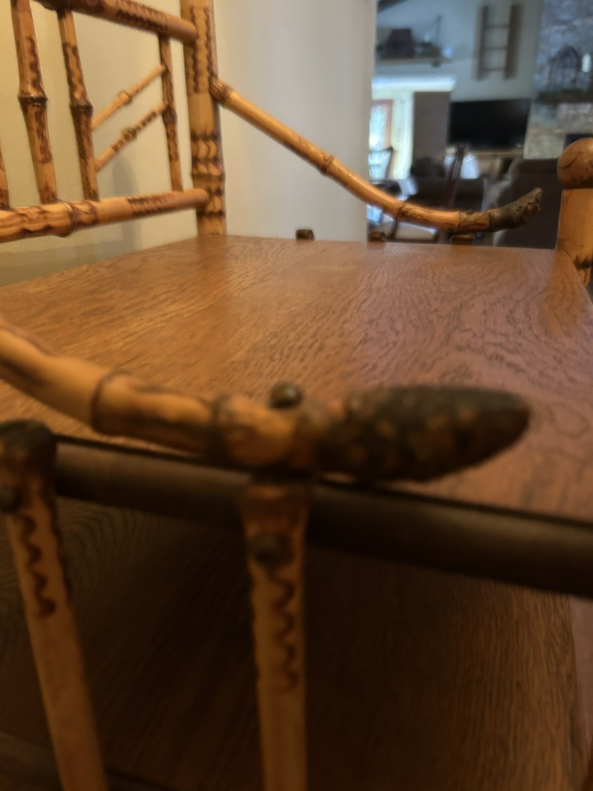 Vintage Antique Bamboo Wood Ornate Curio 7 Shelf Shelving Shelves Etagere