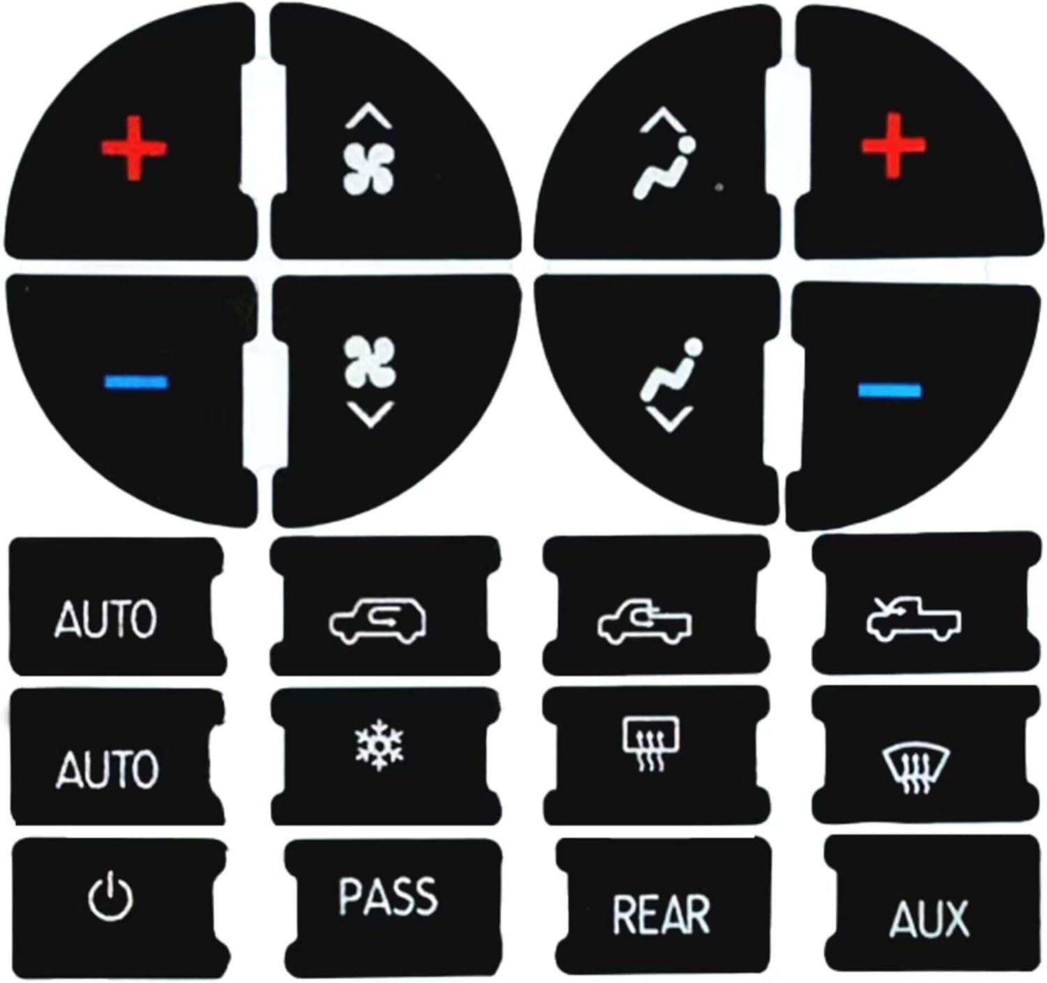 Replacement Climate Control Button Stickers For 2007-2014 Chevrolet GMC HVAC
