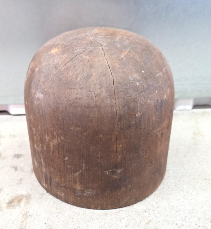 Antique Eastern Woolen Co Omaha, NE Hat Stand Milliner's Block Mold Wooden