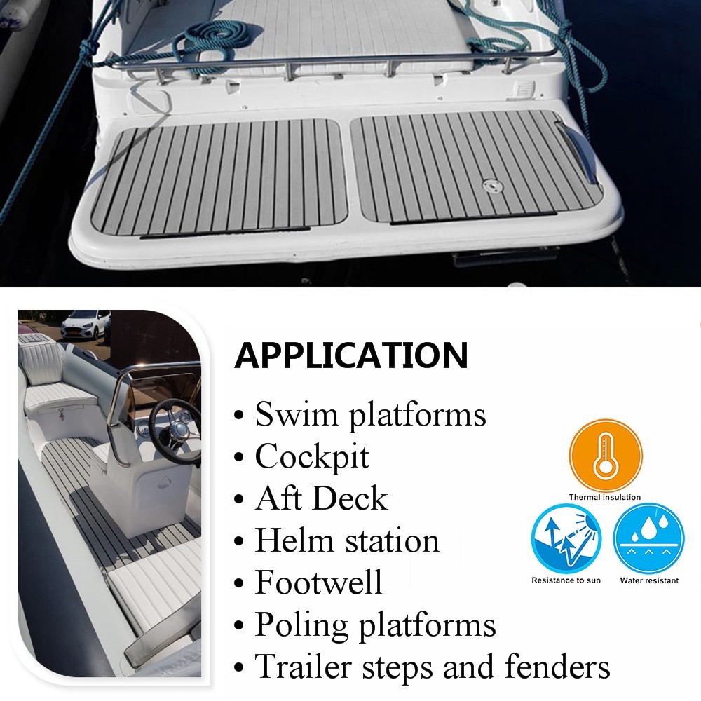 Self-adhesive Boat Flooring EVA Foam Teak Decking for Yacht Pontoon Boat | Gray