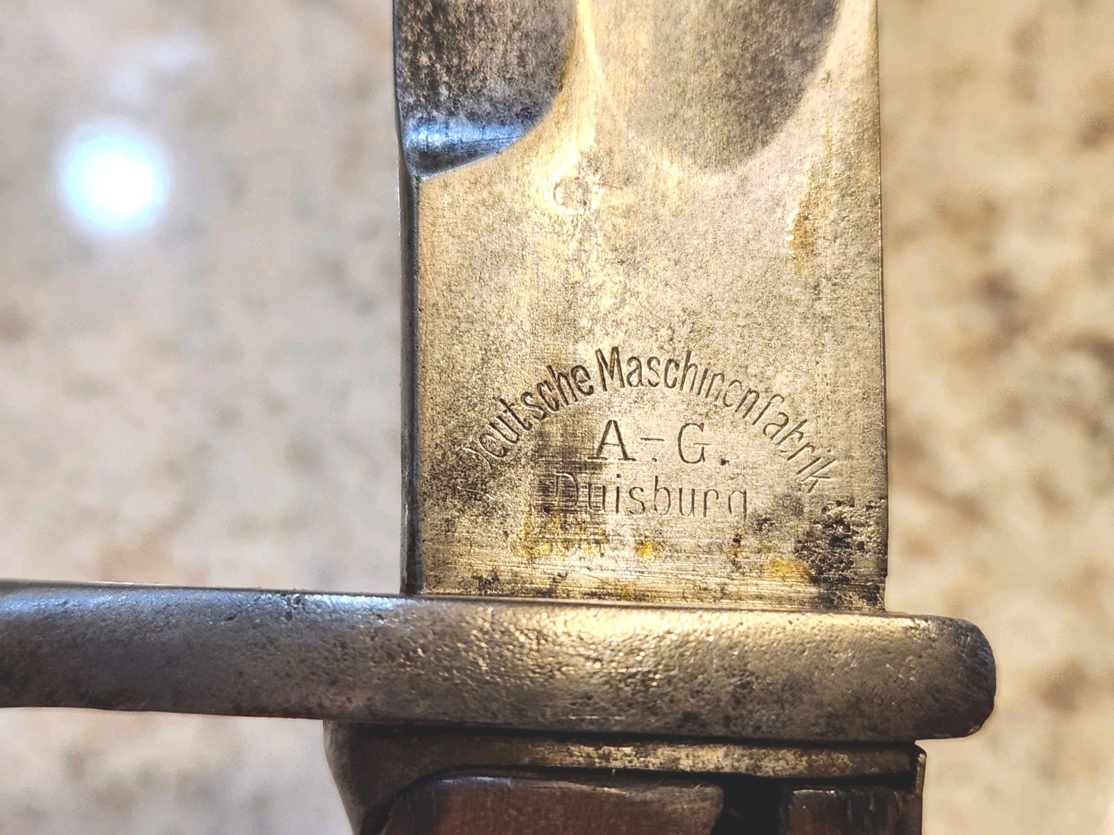 Original WWI German Butcher Blade Bayonet With Sheath (A-G Duisburg)