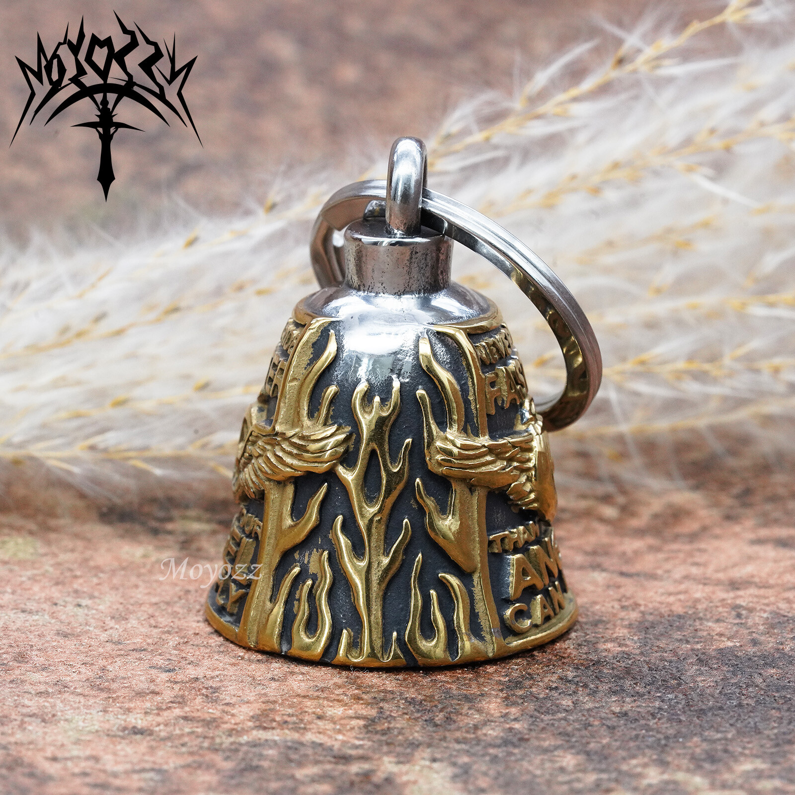 Wing Wheel Motorcycle Biker Bell Hanger Biker Luck Gremlin Ride For Mens Gift