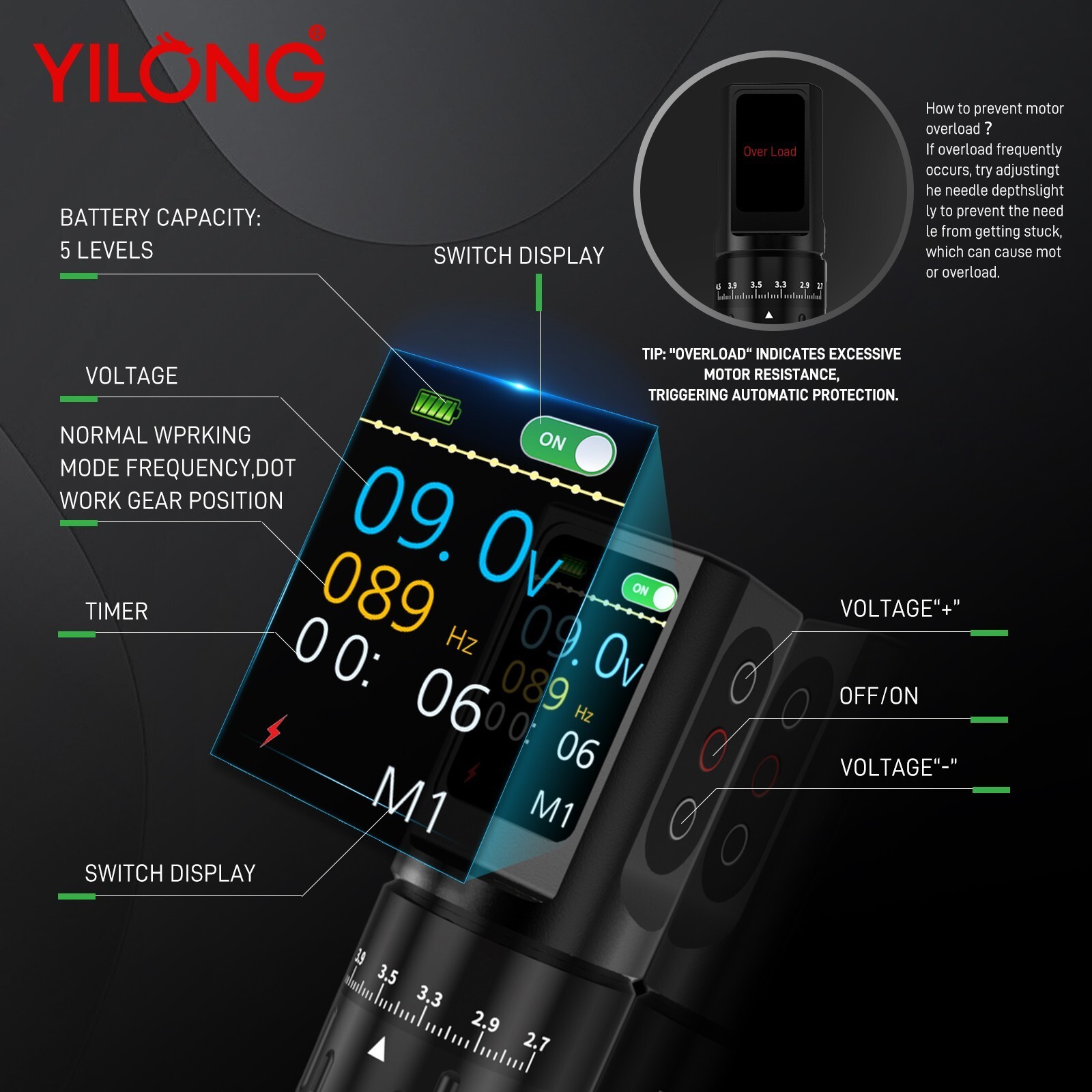 Wireless Tattoo Kit Complete Rotary Pen Machine 1200mAh Power Paper Needles Ink