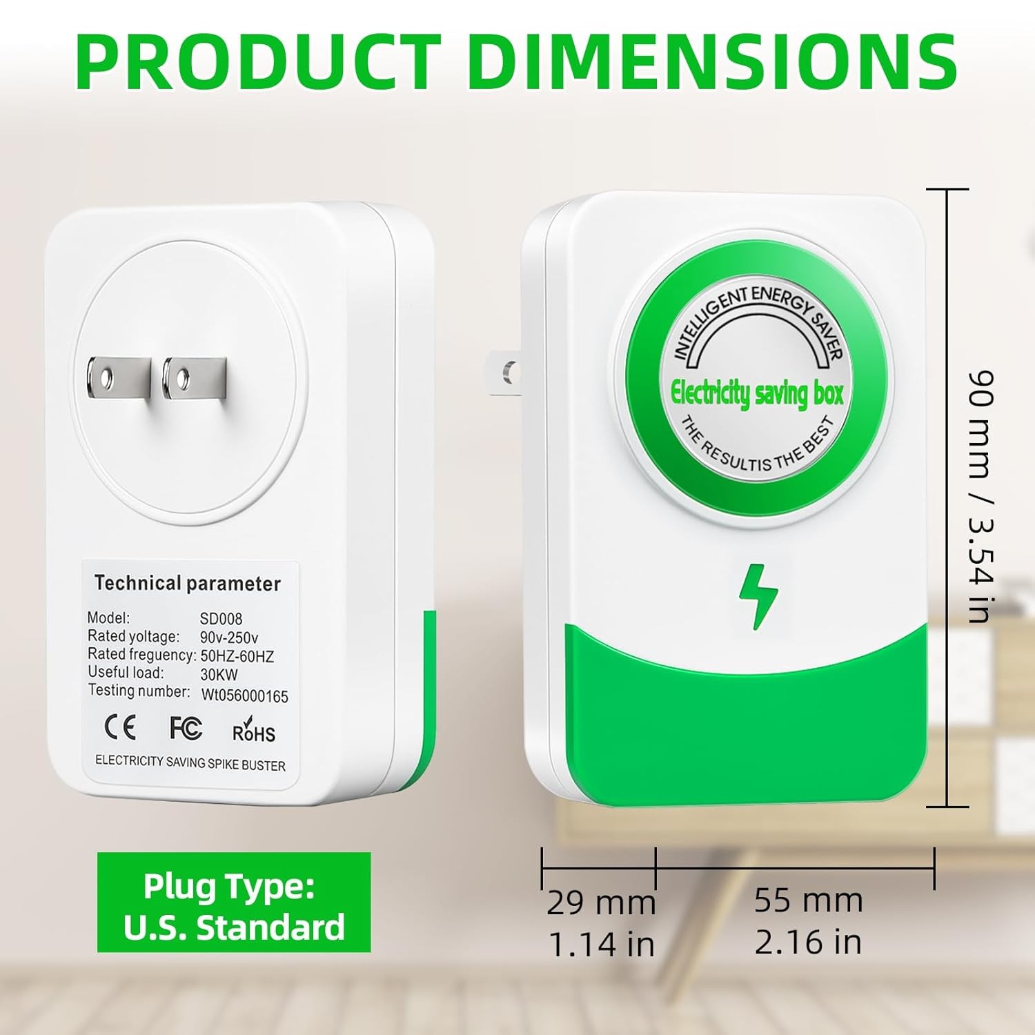 2/4Pack Electricity Saving Device: Plug-in Power Saver to Cut Costs