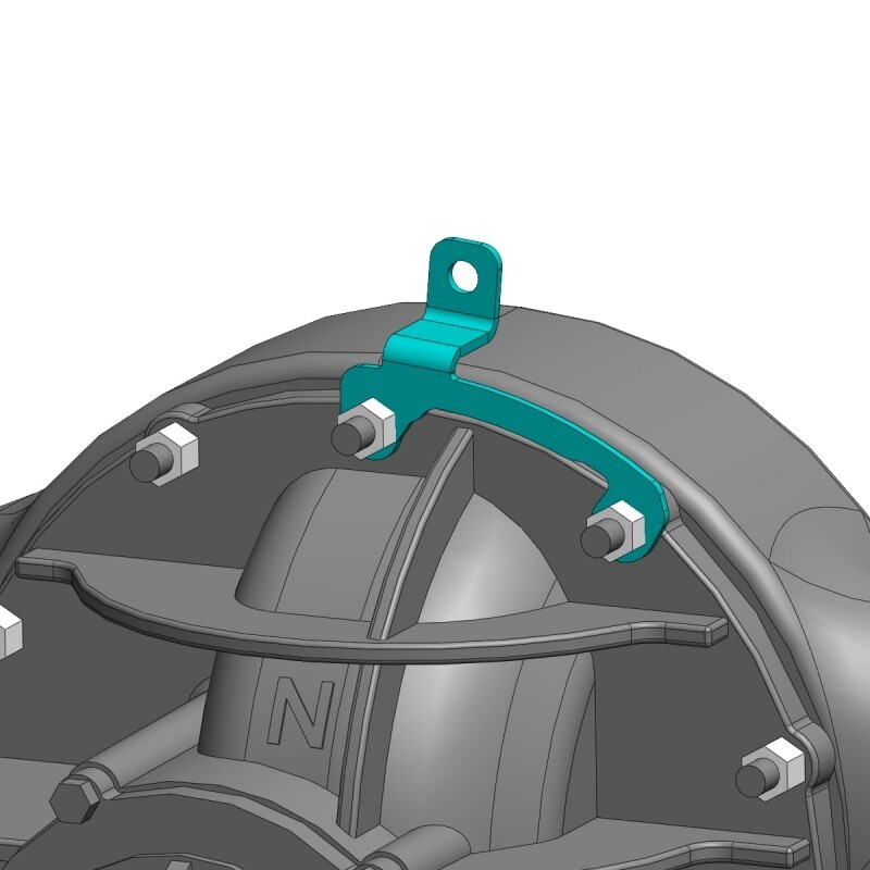 Ford 9" Third Member Brake Line Tab - Stainless Steel