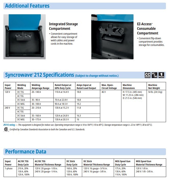 Miller Syncrowave 212 AC/DC TIG Welder (907911)