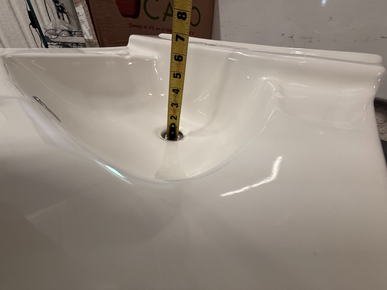 Cato White Caribe Jazmin 4" Faucet Centers Wall Mount Lavatory Sink 15035010100