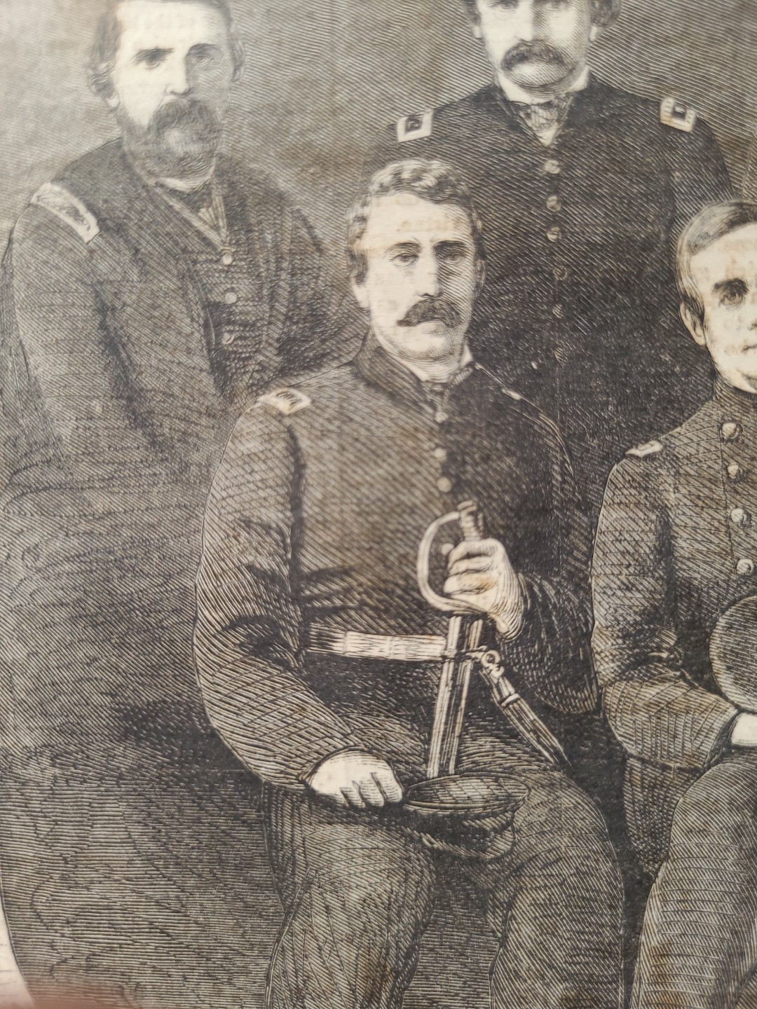 Baseball Founder Abner Doubleday and Fort Sumter Officers  1861 vintage print