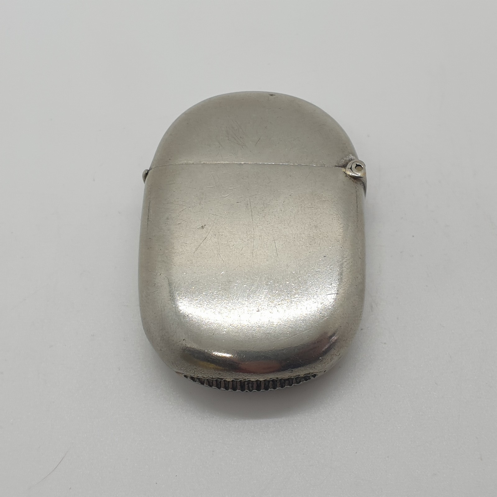 Silver-Plated Oval Vesta Case Match Holder with Floral Design