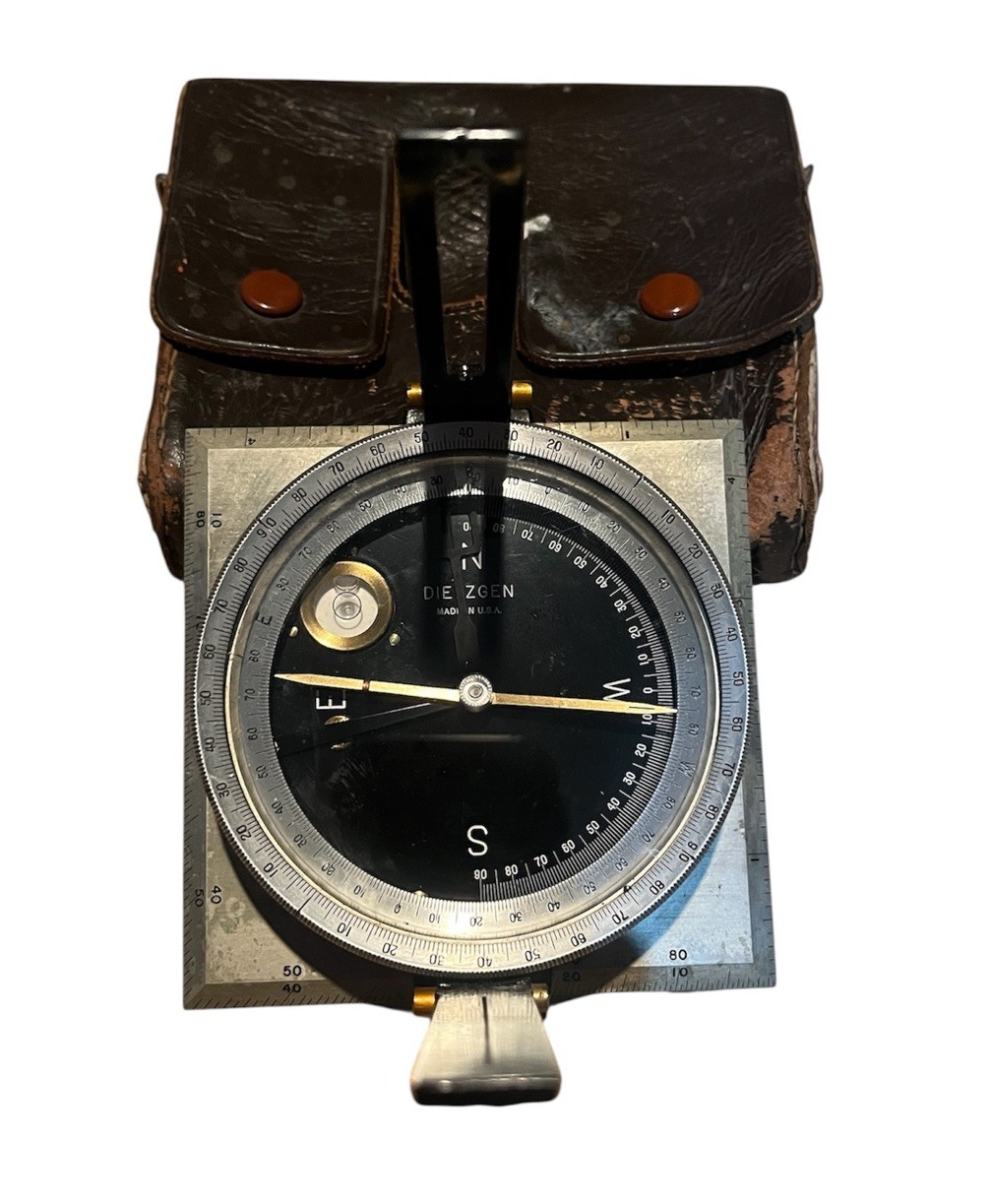 Vintage Dietzgen Surveyors Compass Survey Tool Department of Agriculture W/ Case