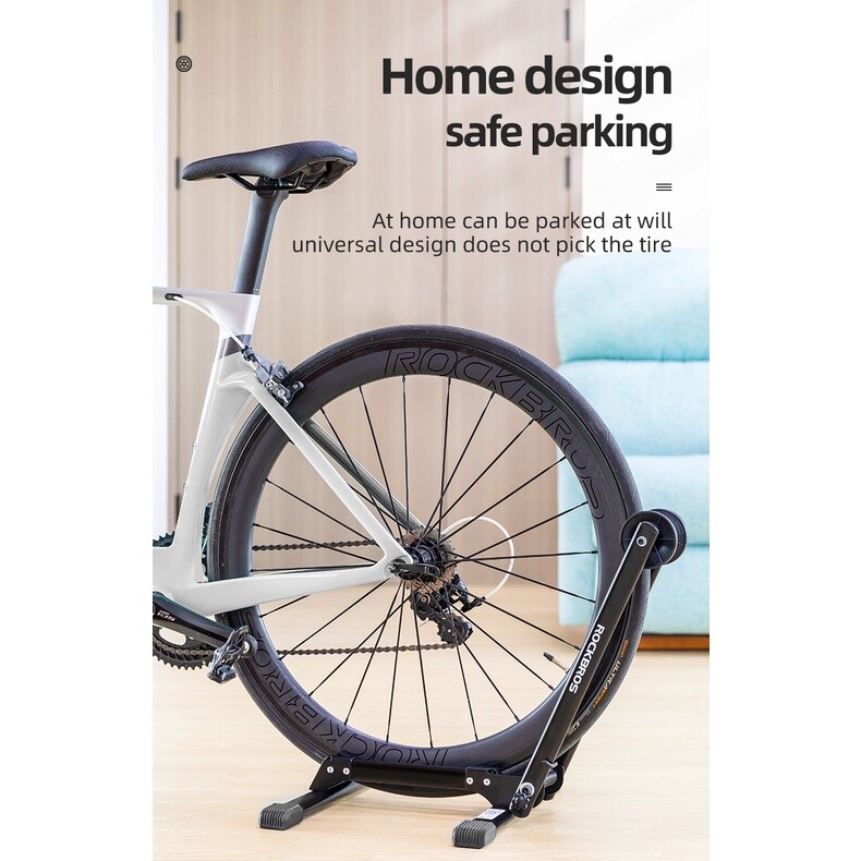 ROCKBROS Foldable Bike Stand Floor Mountain Road Indoor Outdoor Garage Storage