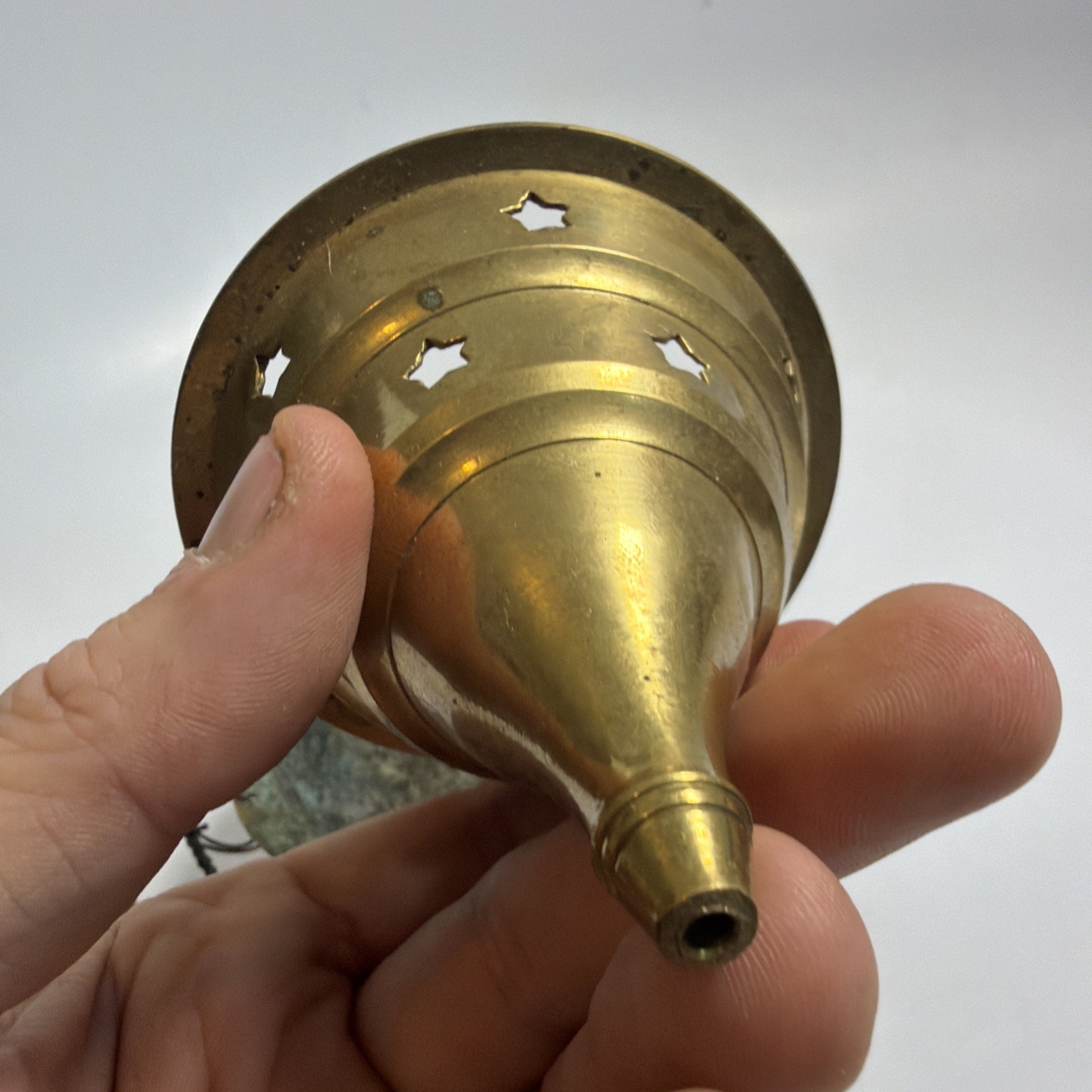 Vintage Brass Charcoal Holder Hanging Censer Incense Burner Home Fragrance 5”