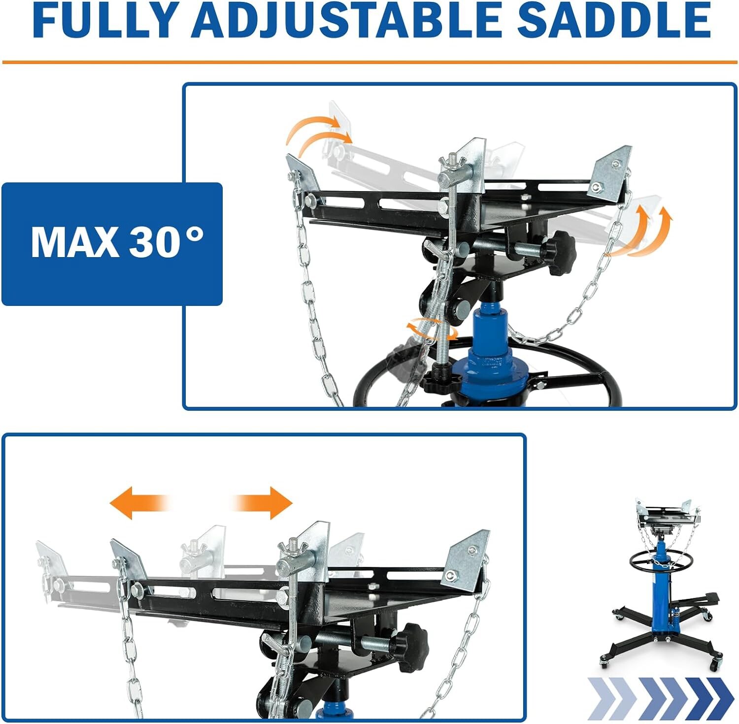 1660 LBS 2 Stage Hydraulic Transmission Jack w/360°Swivel Wheel Lift Hoist