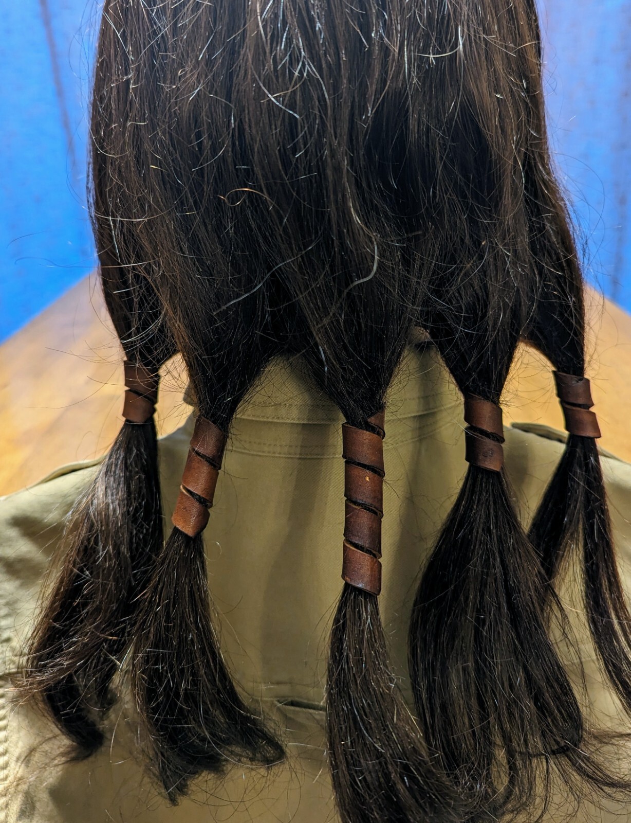 Leather Hair Dreads beads Beard Biker Dreadlocks Vicking Braiding Wrap Motorcycl