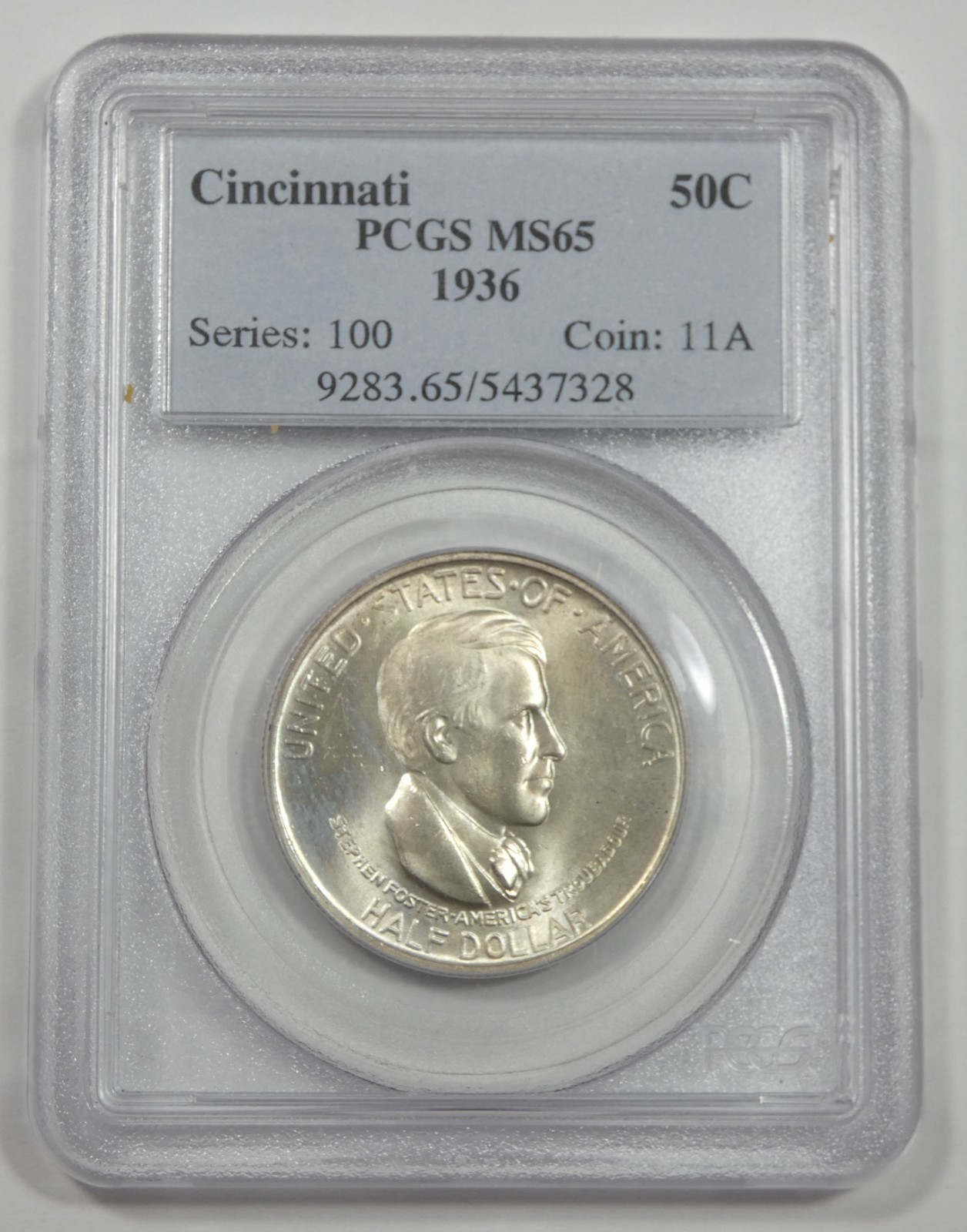 1936 Cincinnati Music Center Commemorative Silver Half Dollar PCGS MS 65