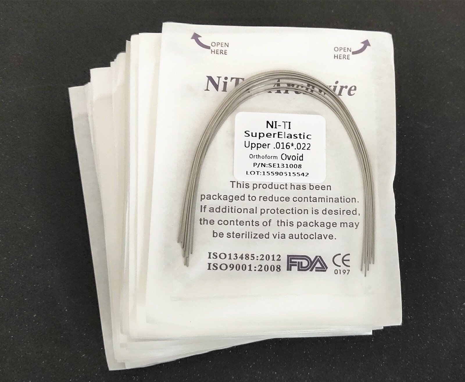Dental Orthodontic Rectangular Super Elastic Niti Arch Wire Bows Ovoid Form
