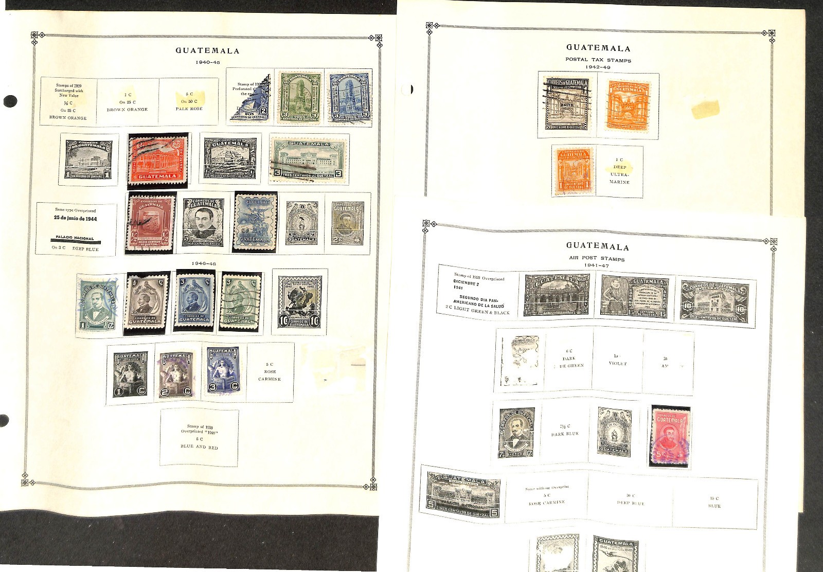 Guatemala Stamp Collection on 50 Scott International Pages, 1871..1986 (BB)