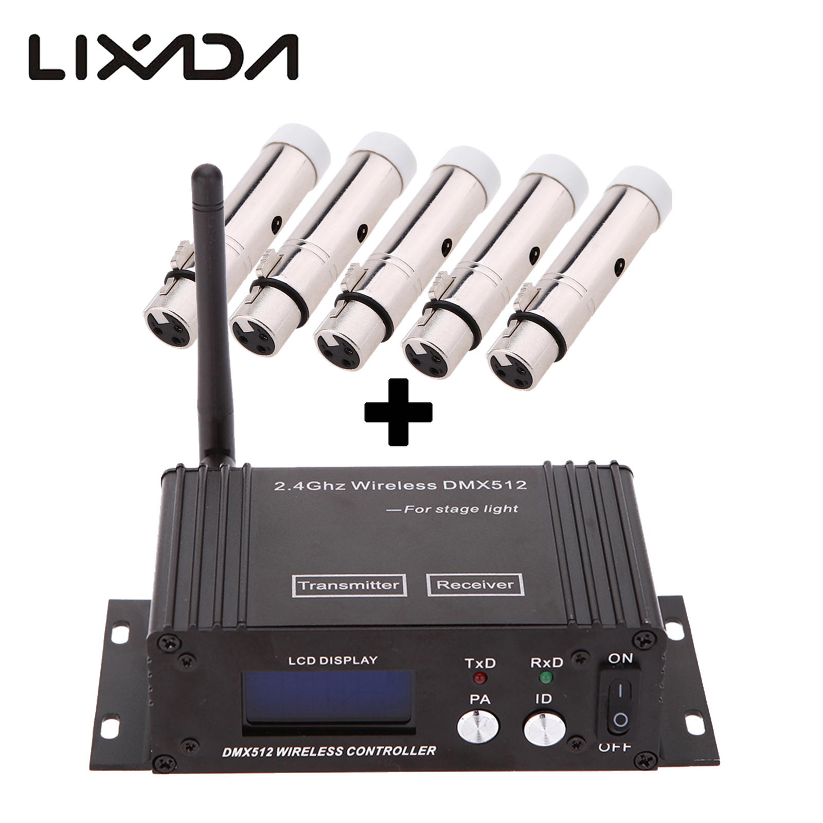 2.4G ISM Wireless DMX512 Stage Light Receiver Transmitter Repeater Kits O4R1