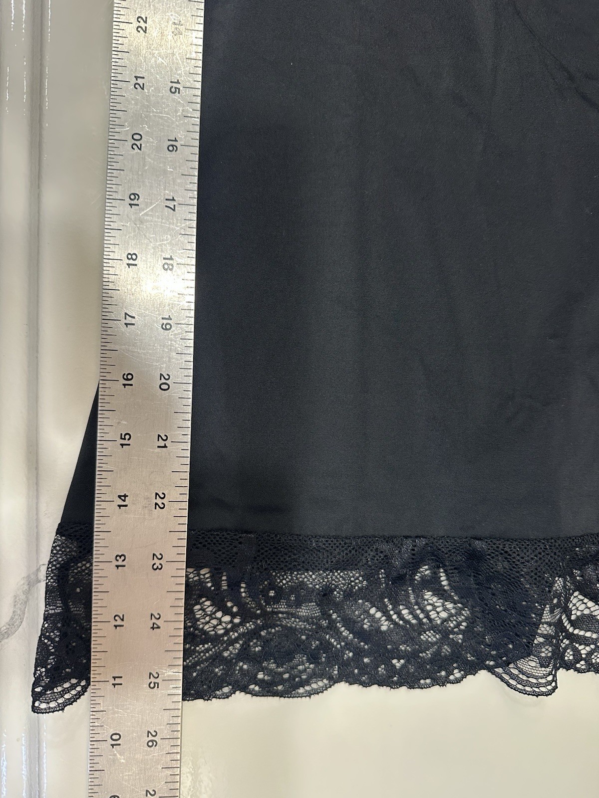 RHONDA SHEAR Shaper Cami Camisole w/ Built in Bra SizeXL Black Lace Trim Stretch