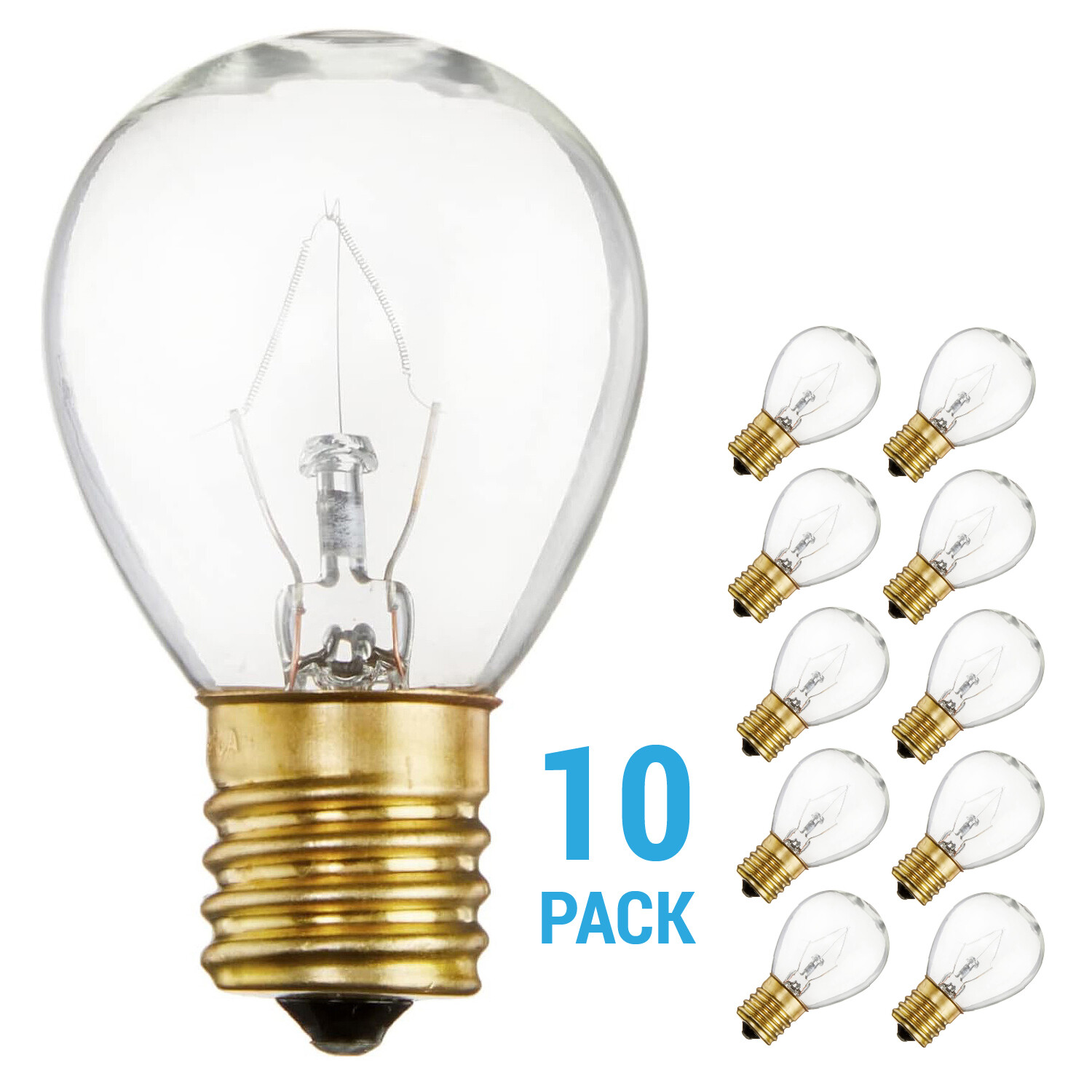 10 Pack 40S11/N Clear Hi-Intensity Light Bulbs 40W 120V S11N Intermediate E17