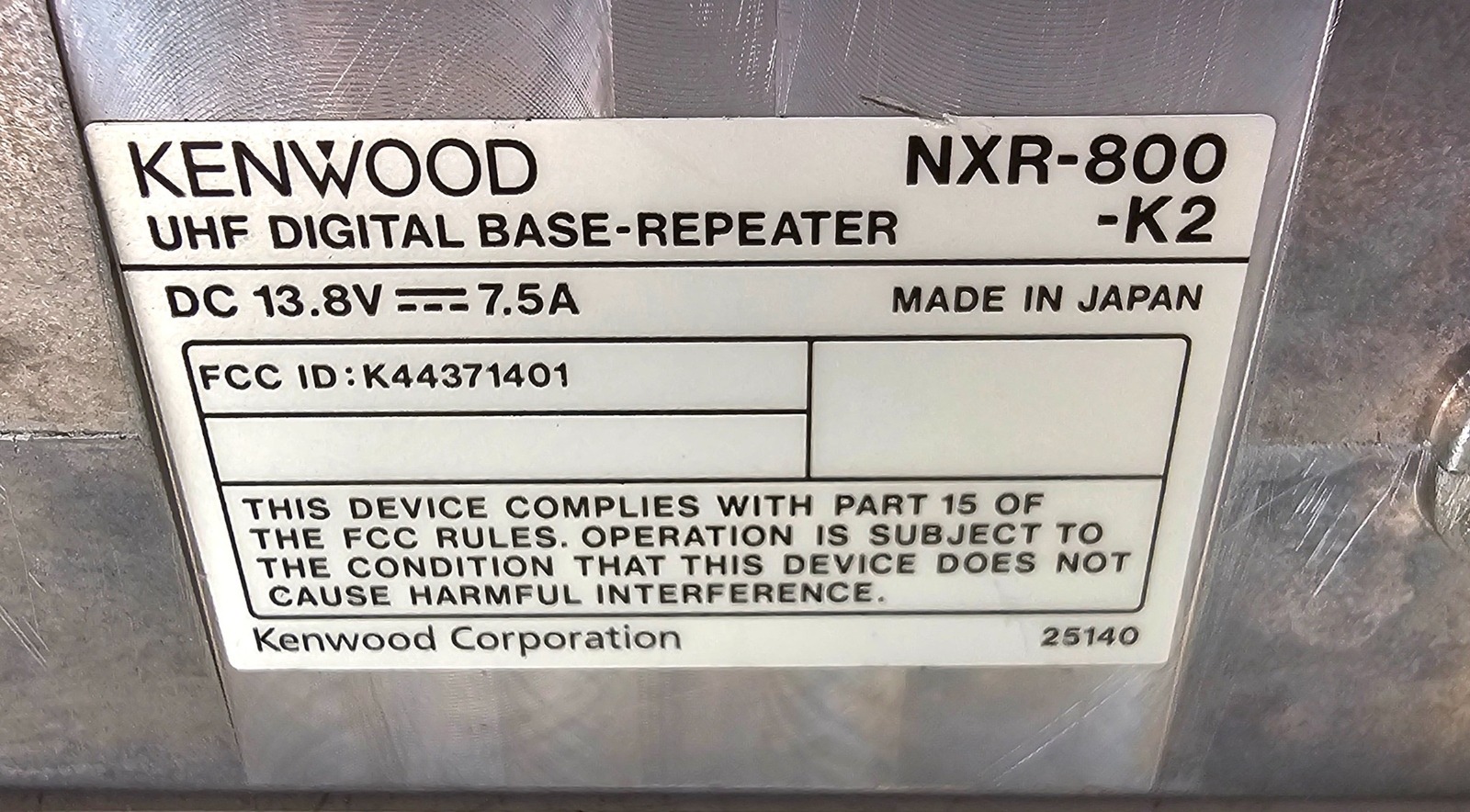 Kenwood NXR-800 K2 NEXEDGE Repeater 480-512 MHz