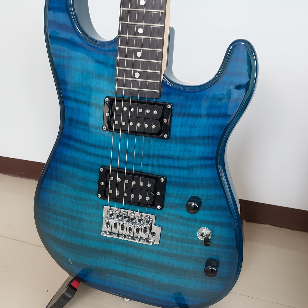 Full-Size Blue Electric Guitar Starter Package with 20-Watt Amp and Accessories