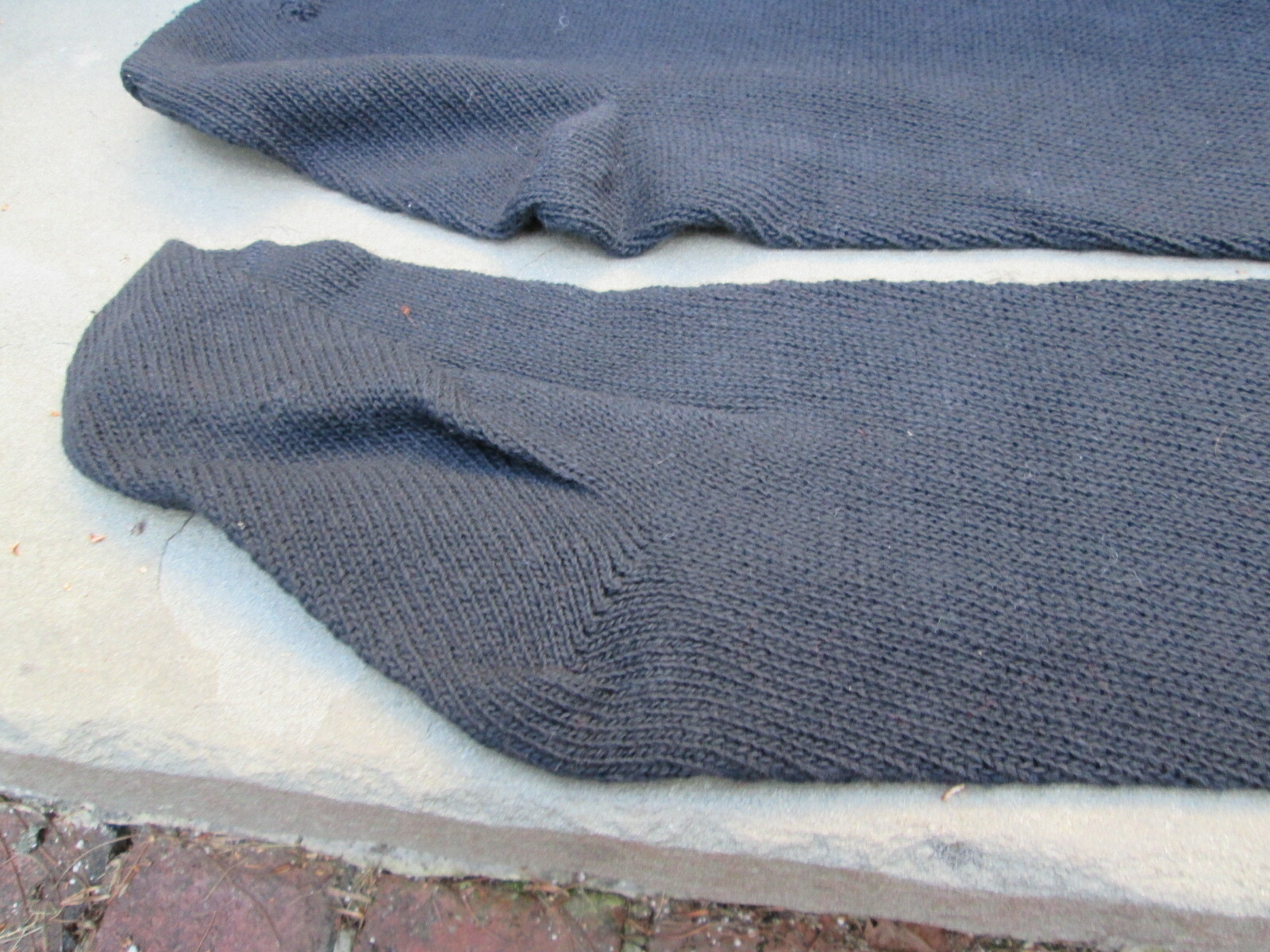 REENACTOR COLONIAL REV WAR 18-19TH C STOCKINGS SOLID JET BLACK COTTON FOOT WEAR