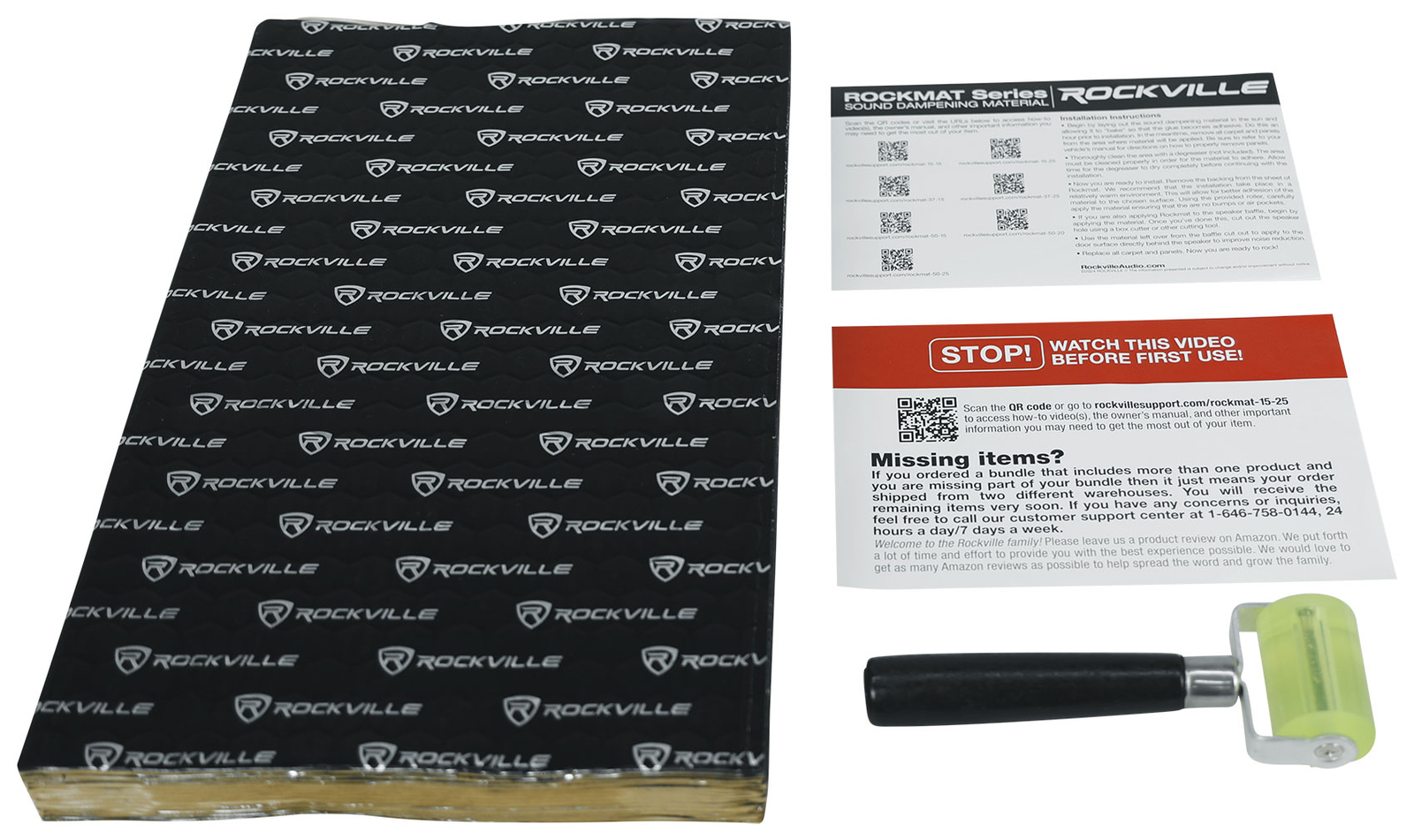 Rockville RockMat 15-25 15 Sq Ft 2.5MM 100 MIL Sound Vibration Deadener Car Kit