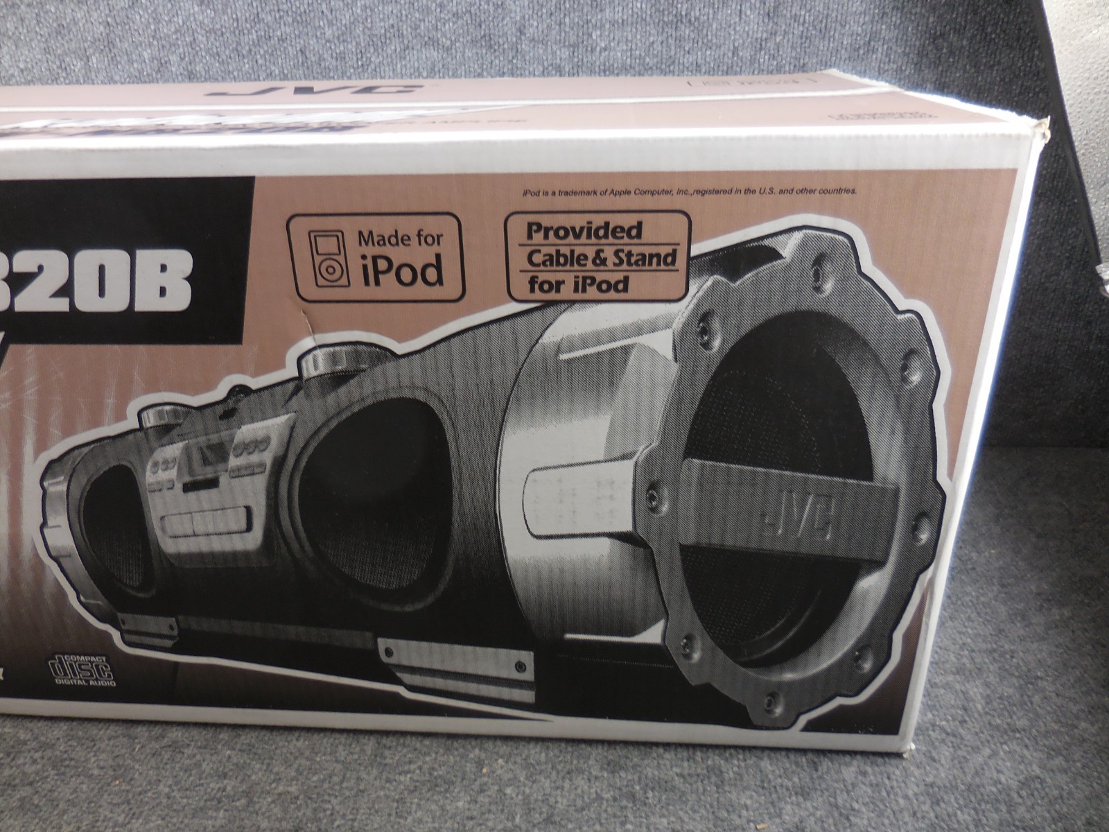 NOS New Unused JVC RV-NB20B Kaboom Boombox Stereo CD Guitar Jack ipod