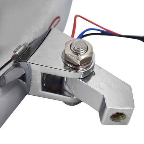 Motorcycle Chrome Visor Headlight Lamp Replacement for Bobber Chopper Dyna 12V