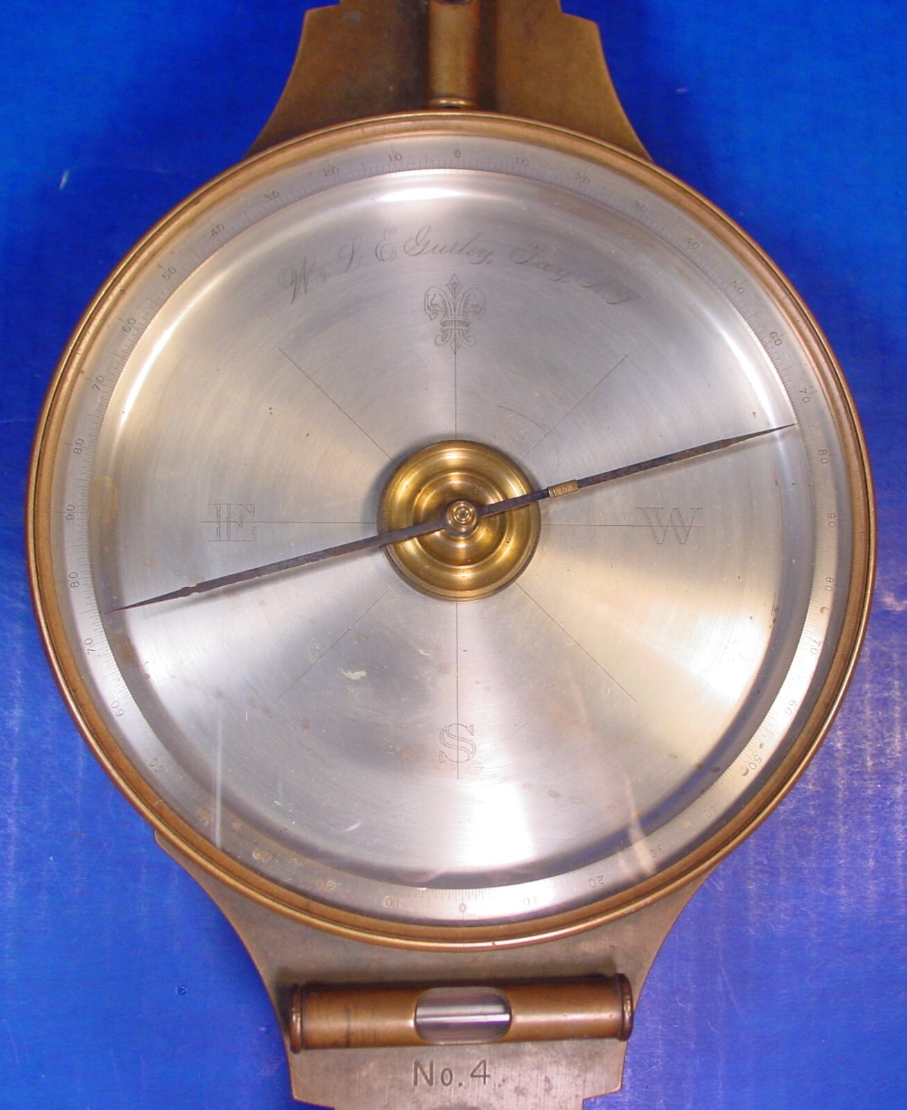 1868 Gurley Plain Compass w/Orig. Box - Large Early Example