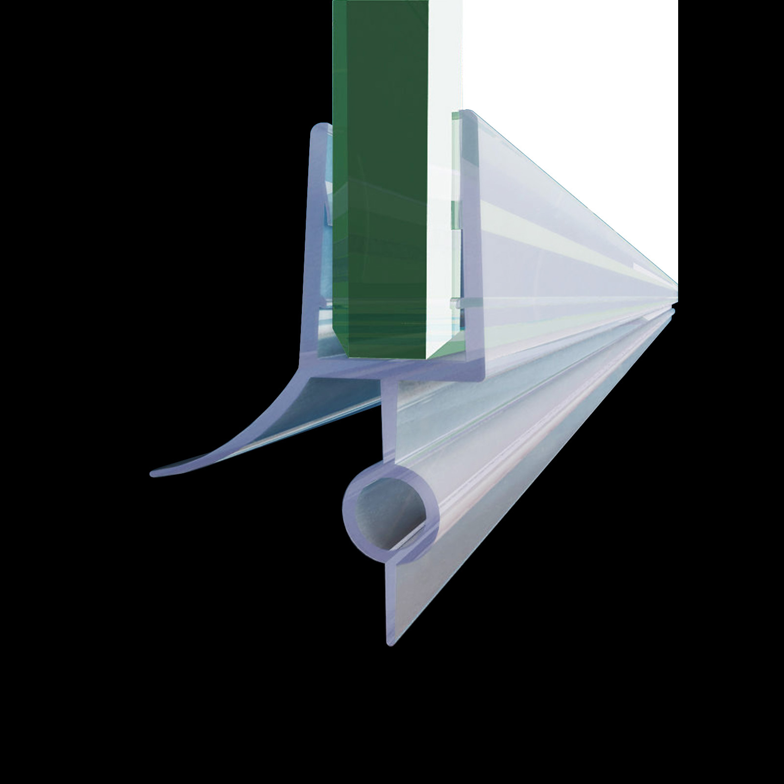 2 Pack 36" Glass Door Seal Strip Weatherproof Shower Door Sweep For 3/8" Glass