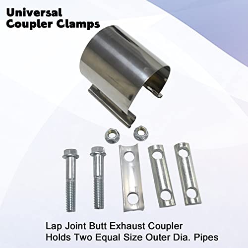 3 inch Exhaust Lap Joint Butt Clamp, Stainless Steel 3" Muffler Band 3 Inch