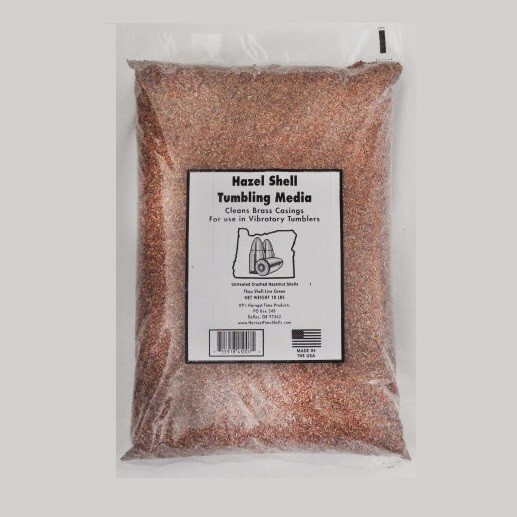 Hazel Shell Tumbling Brass Cleaning Media 18/40 - 10 lbs. (hazelnut shells)