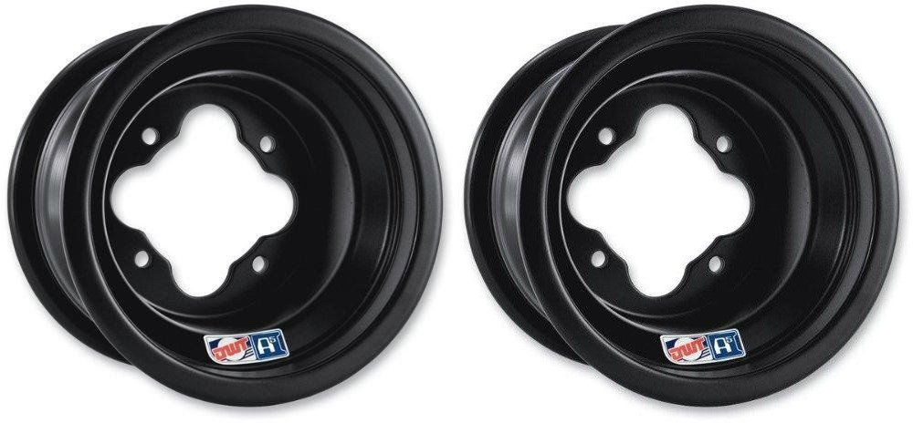 DWT Black A5 Rolled Lip Rear Wheels Rims 10" 10x10 5+5 4/115 Banshee YFZ Raptor