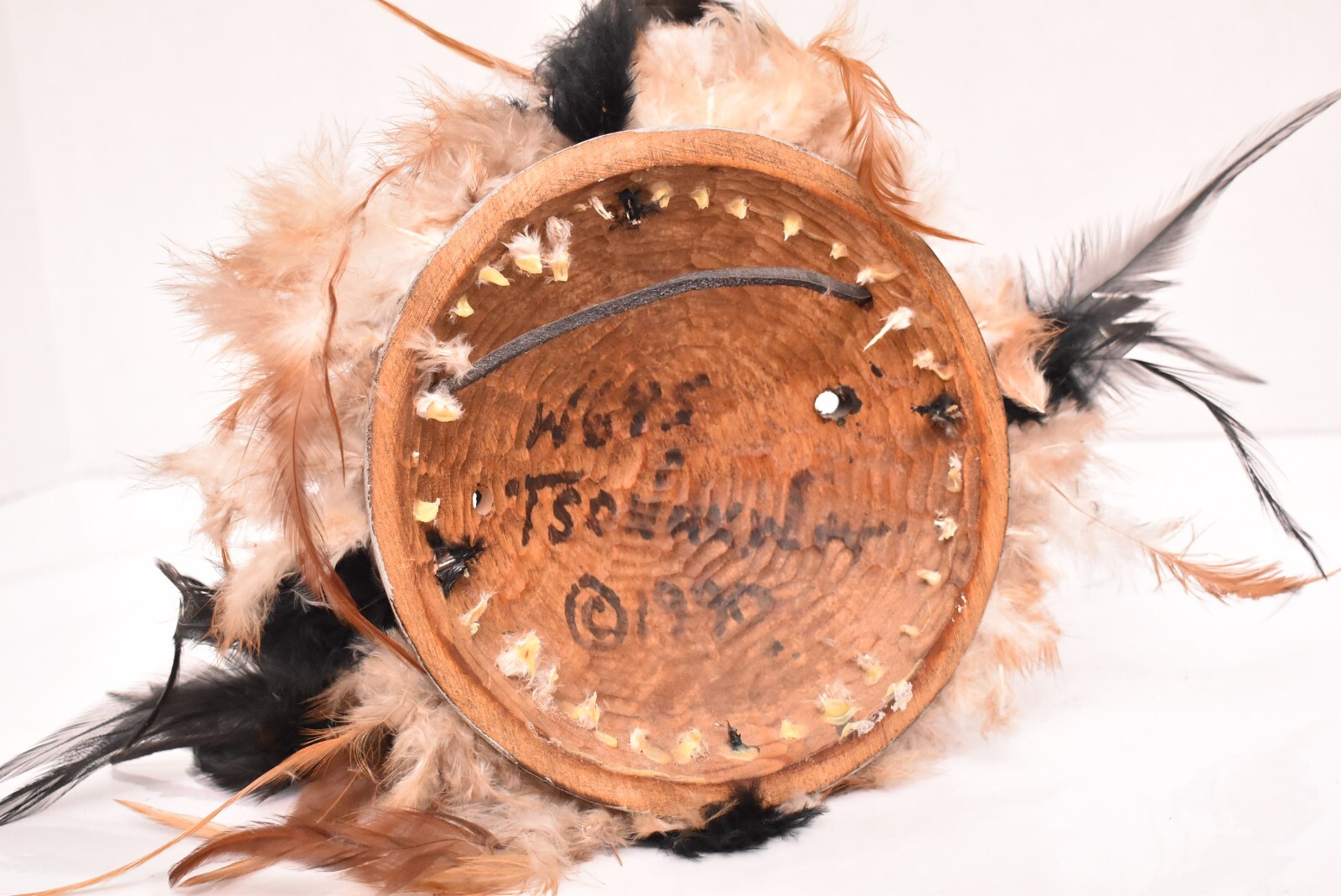 Native American Tsimshian Raven Pacific NORTHWEST COAST BIRD Mask Signed Carved