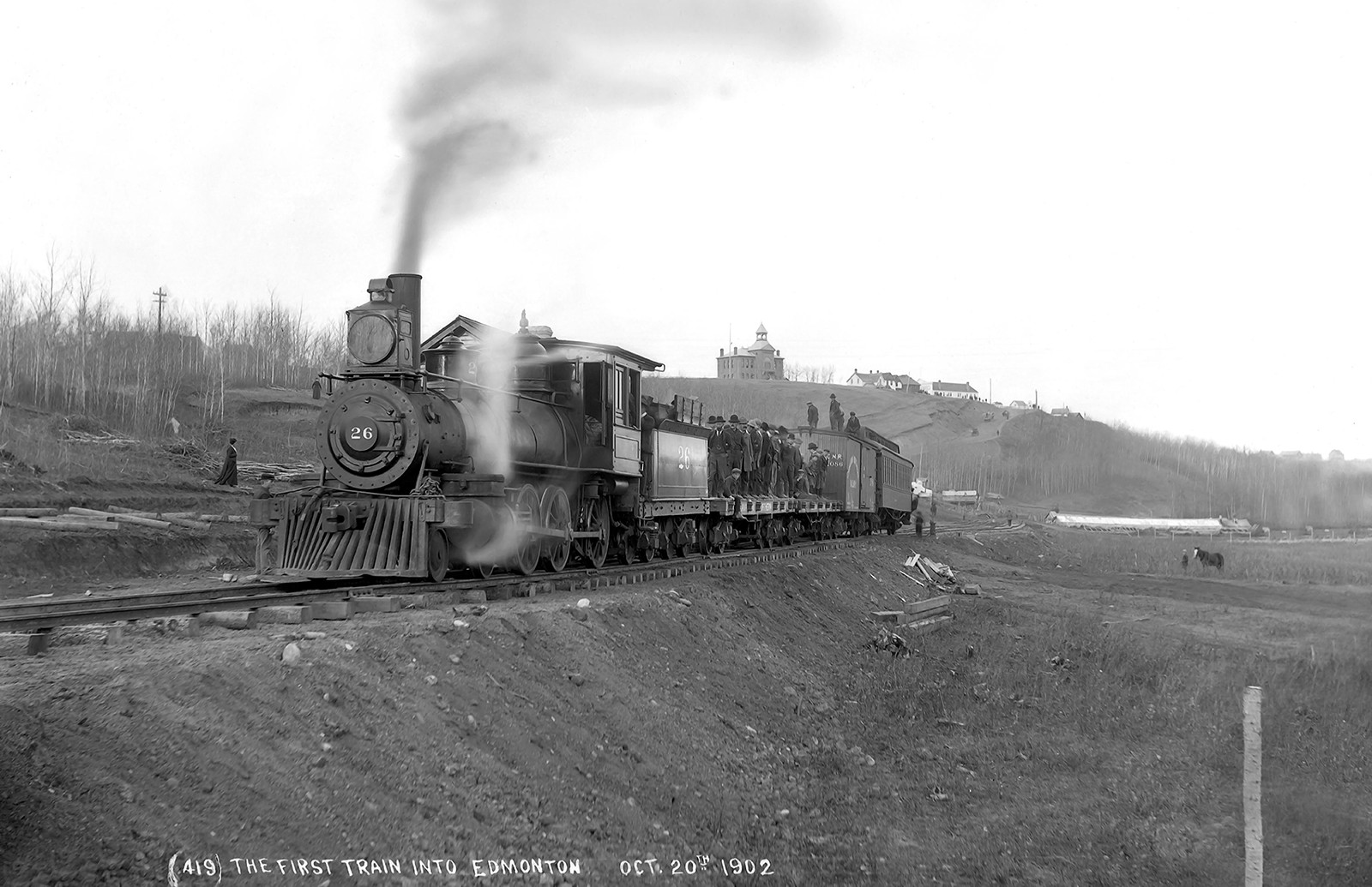 1902 First Train into Edmonton, Alberta Vintage/ Old Photo 11" x 17"  Reprint