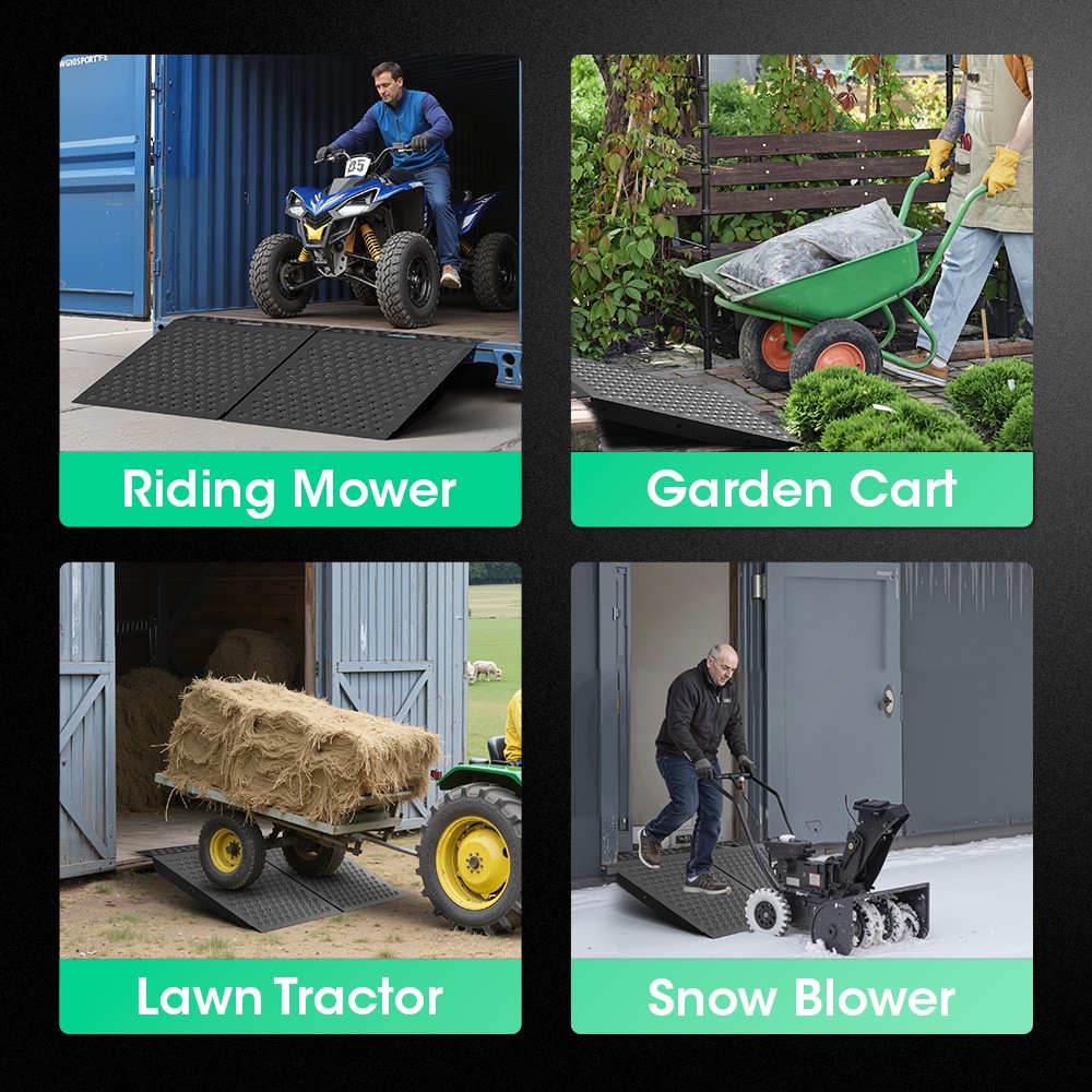 36"x48" Shed Ramp Anti-Slip Punch Plate Ramp for ATV Motorcycles Garages & Barns