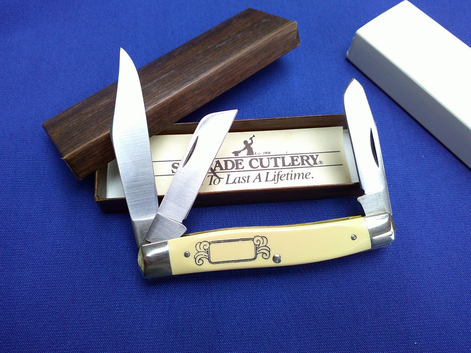 Vintage Schrade Scrimshaw SC505 3 Blade Pocket Knife New in Box Two Ducks Mint