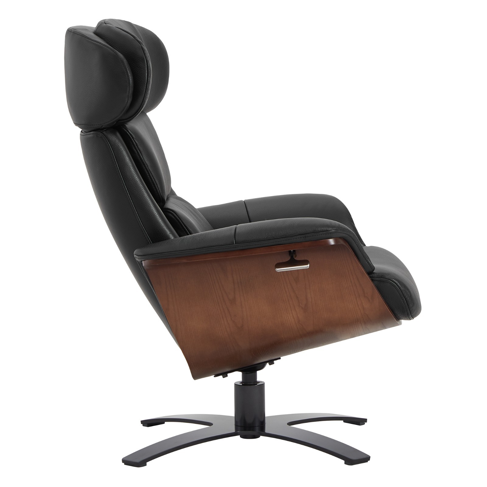 CHITA Genuine Leather Reclining SwivelChair with Adjustable Headrest and Ottoman