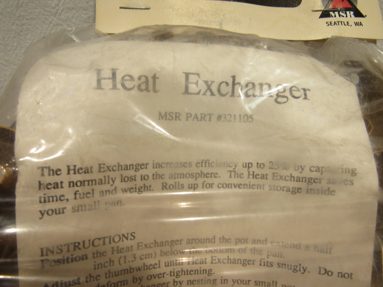 NEW IN PACKAGE MOUNTAIN SAFETY RESEARCH MSR HEAT EXCHANGER $70 & UP OTHER SITES