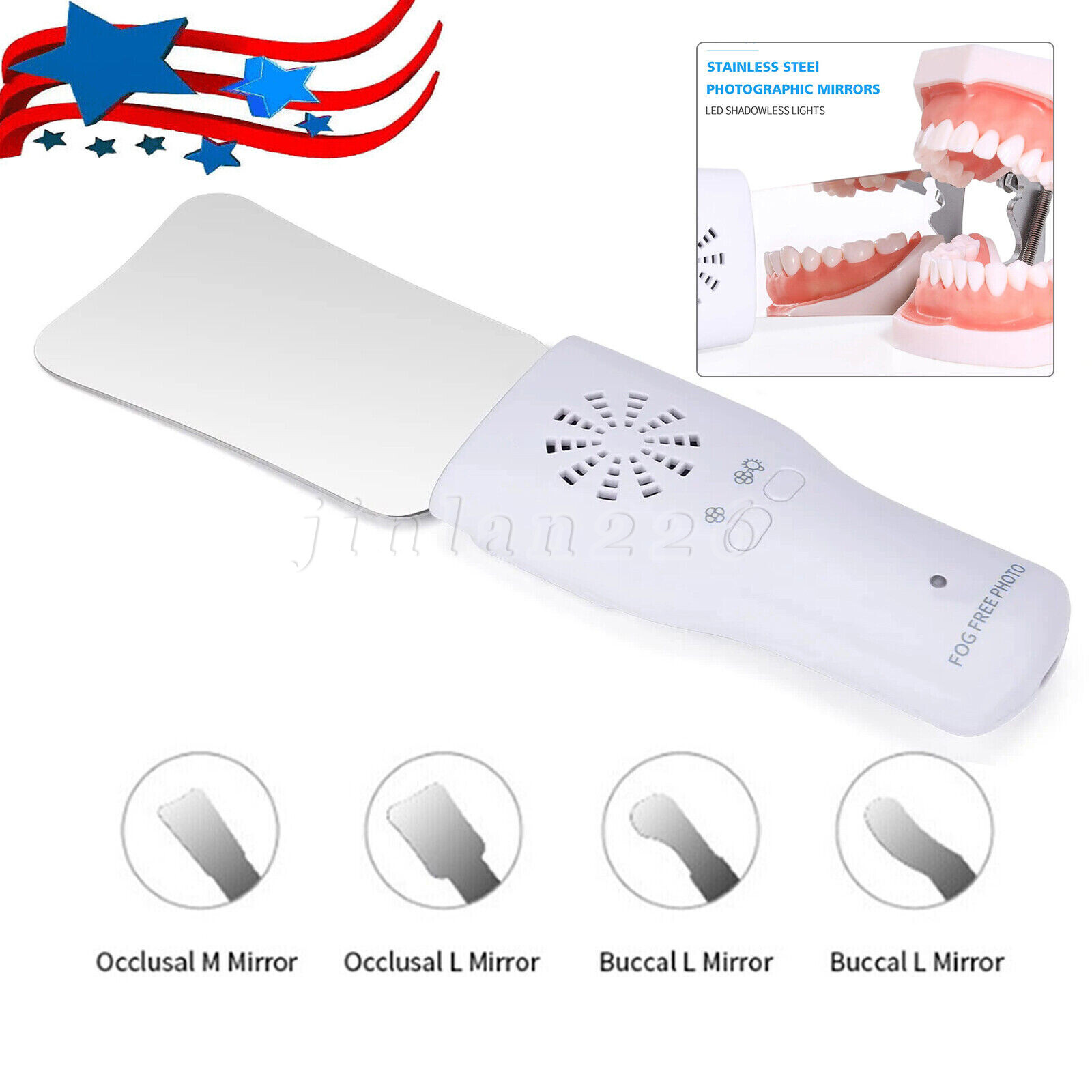 Espejo Oclusal Dental Sin Niebla LED Intra Oral Foto Sistema Espejo Reflector