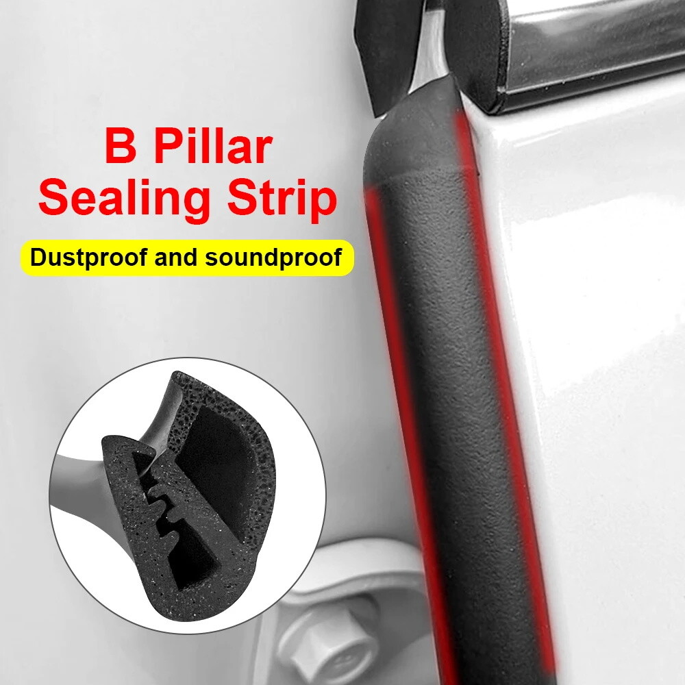 2X B Pillar Car Door Edge Weatherstrip Soundproof Rubber Seal Strip For Chevy
