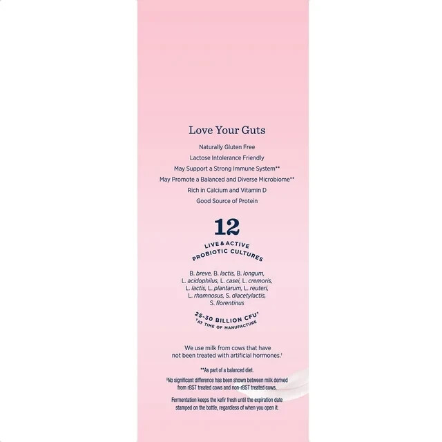 4 Bottles Lifeway Strawberry Lowfat Kefir Milk Drink Probiotics Size 32 oz 4-pck