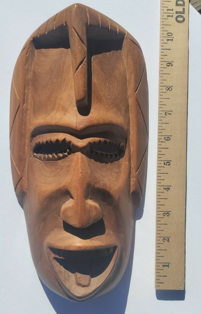 10.25" X 5.5" Hand Carved Wooden African Mask