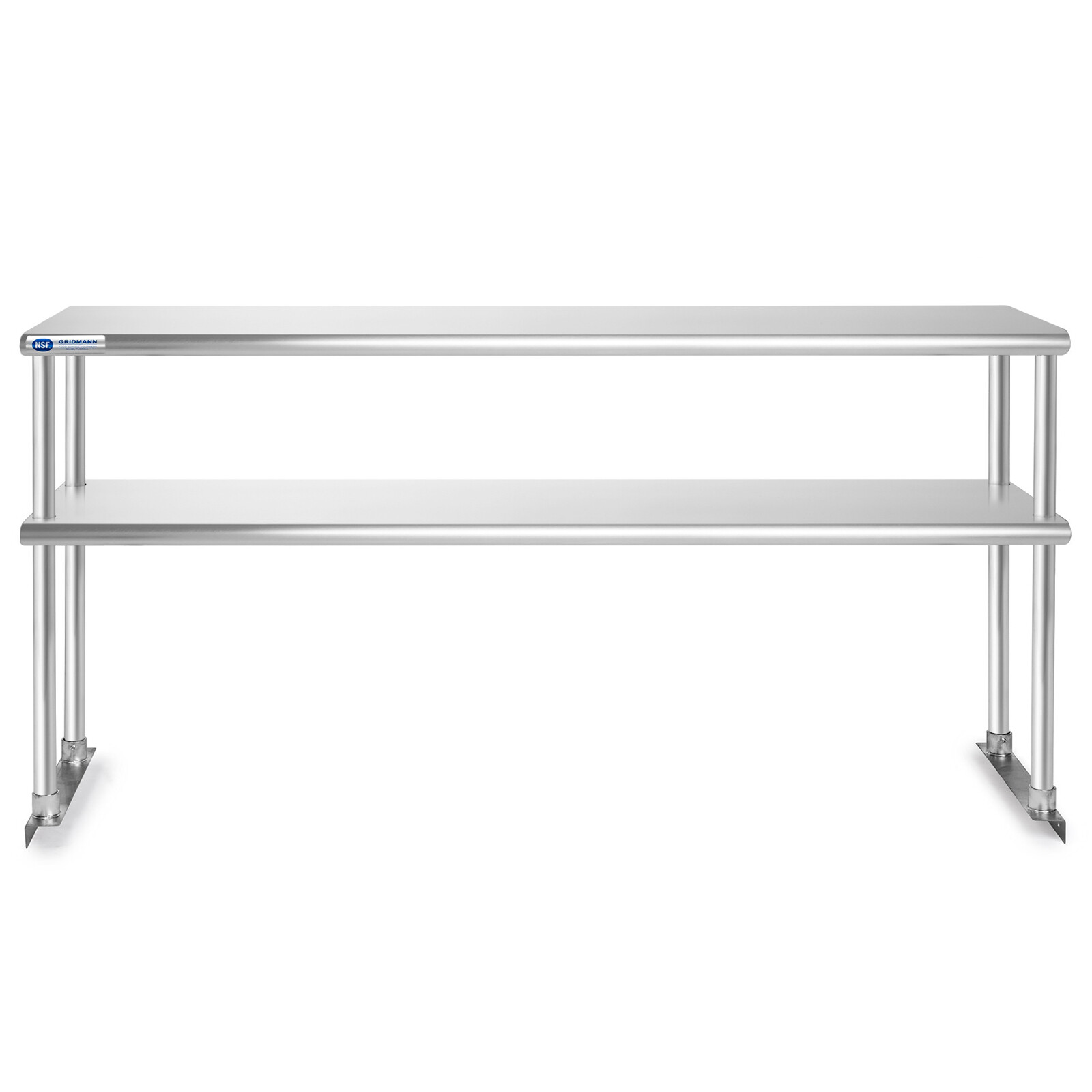 Commercial Stainless Steel Kitchen Prep Table Wide Double Overshelf - 30" x 72"