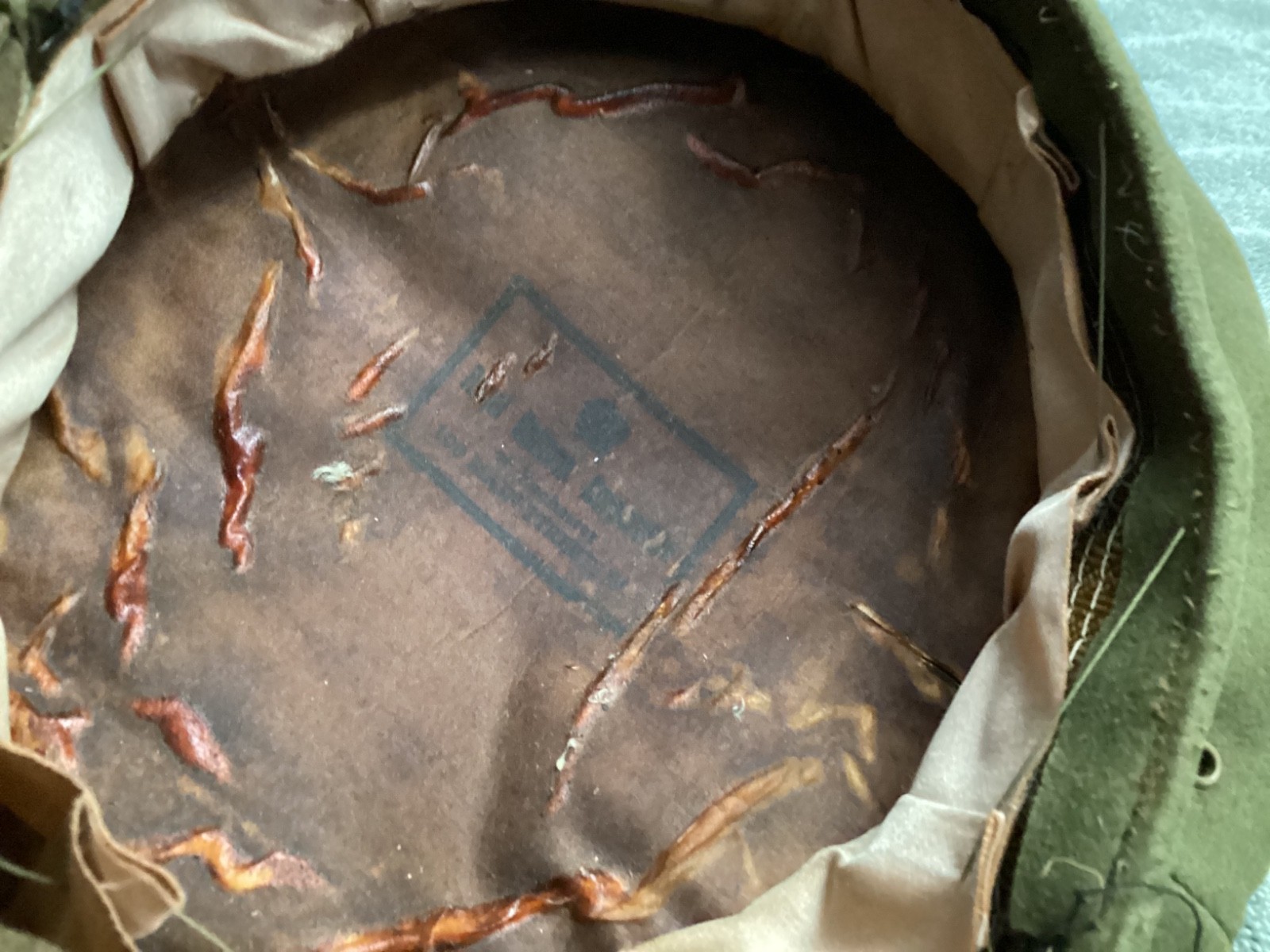 WW2 US Army military visor cap crusher Officer Hat